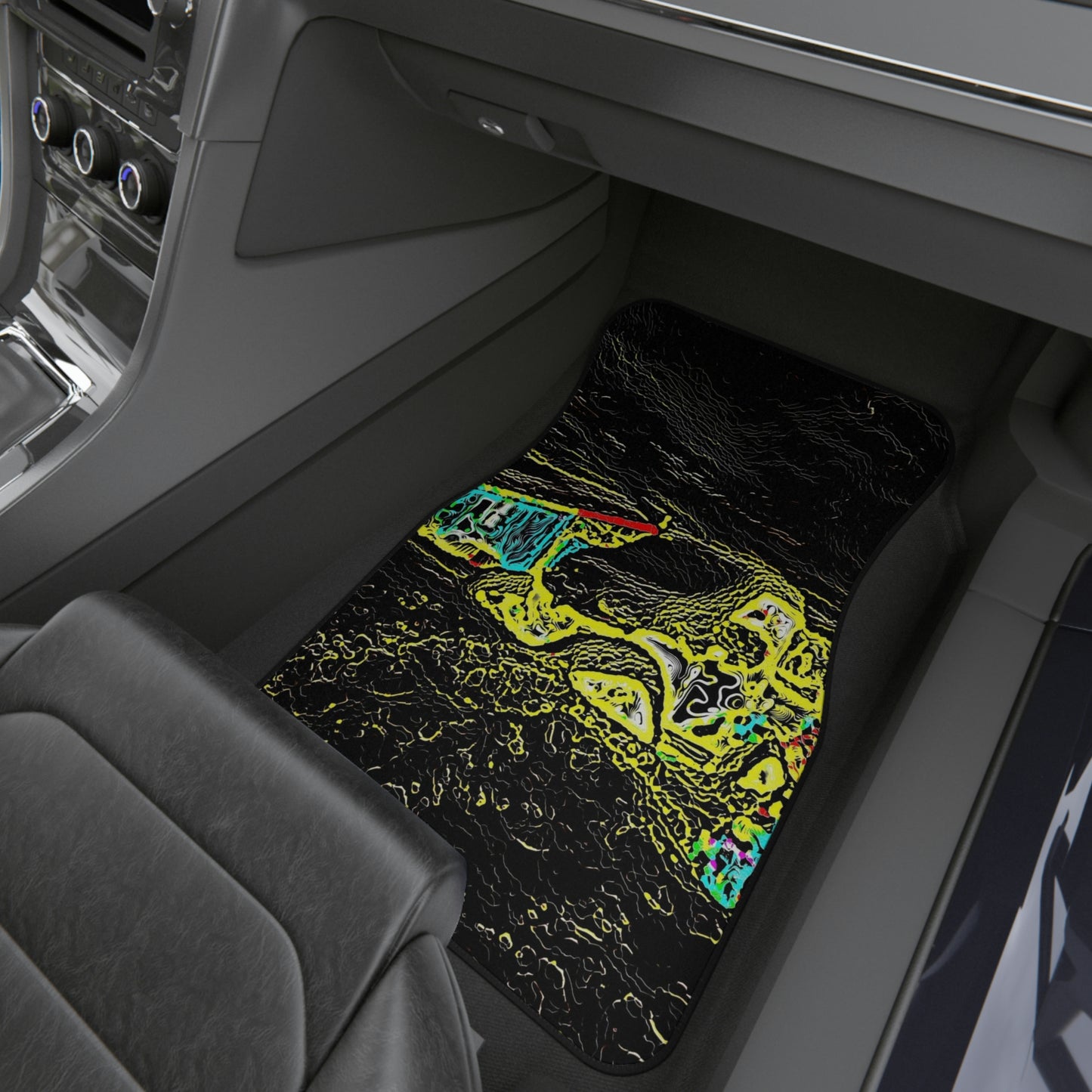 Car Mats (Set of 4) ... "Snow Vehicle In Snow Storm At-Rest" ... Circa 12Mar23 ... Central Idaho ... 18-Hours Rendering Time: Original Works ...