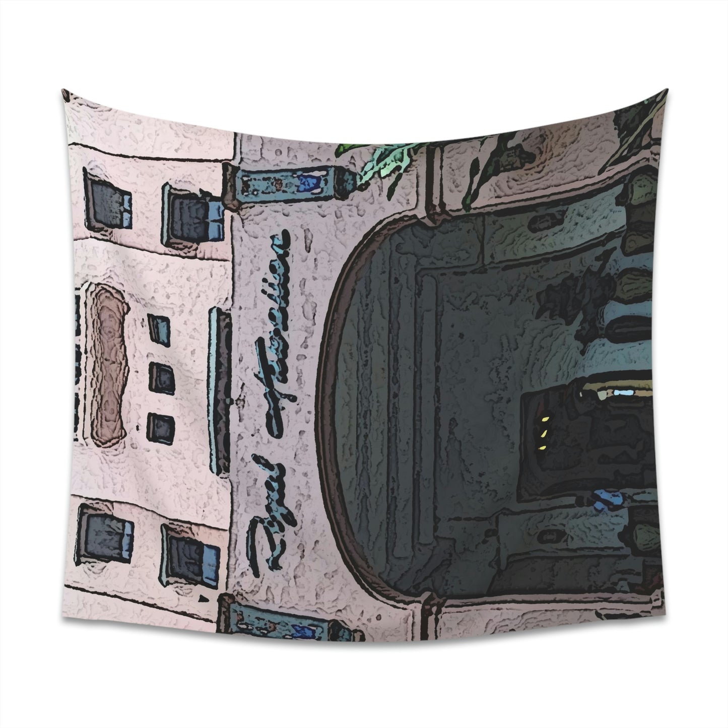 Printed Wall Tapestry ...  "La Grande Entree" At: 'The Pink Palace' ... The Royal Hawai'ian ... Honolulu, HI ... '27Oct2014' ... Original Works ...