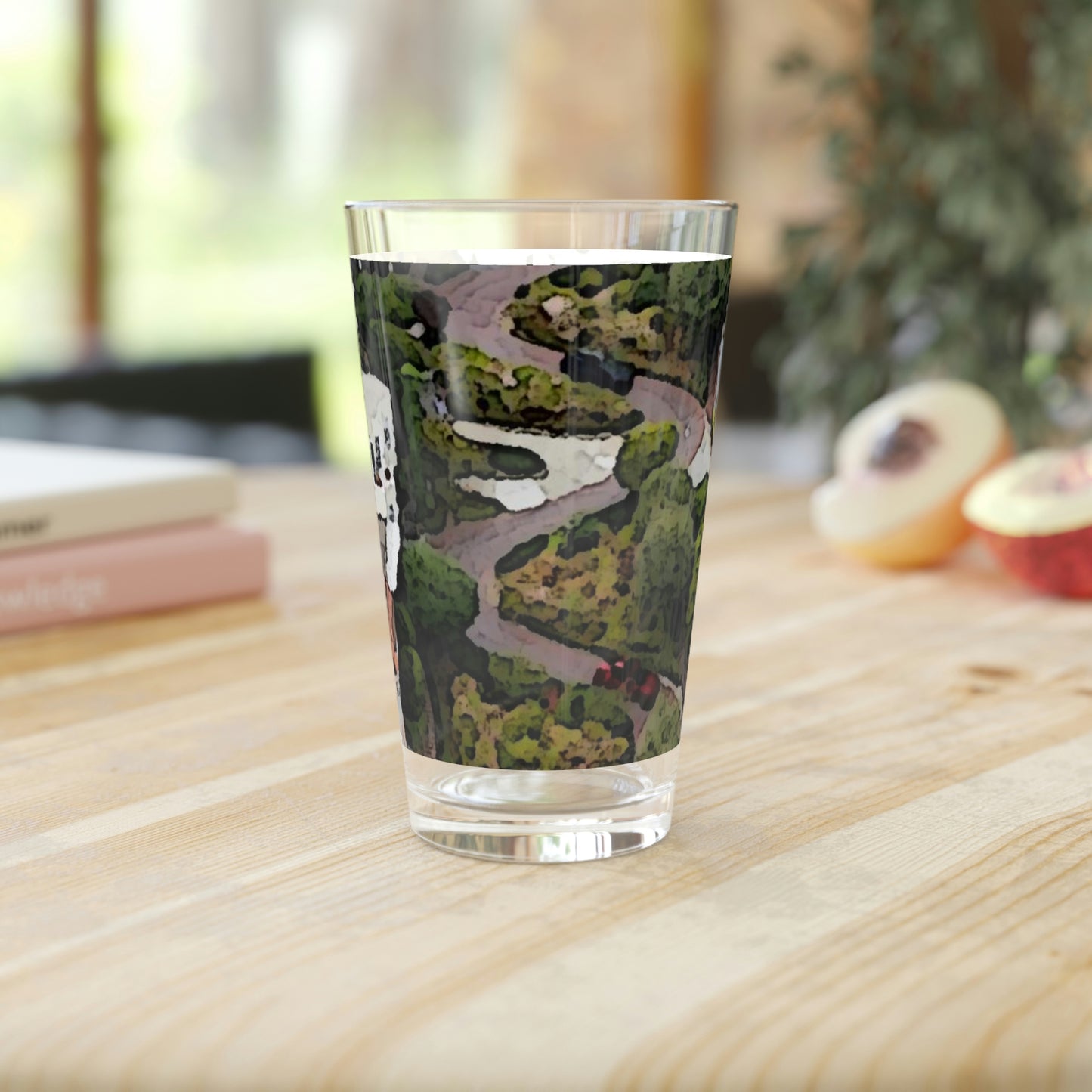 Pint Glass, 16oz ... A Crazy Street ... 'Eight Winding Curve-Switchbacks' ... "Lombard Street, San Francisco, CA' ... Family Archives: 1970's ... Original Works ...