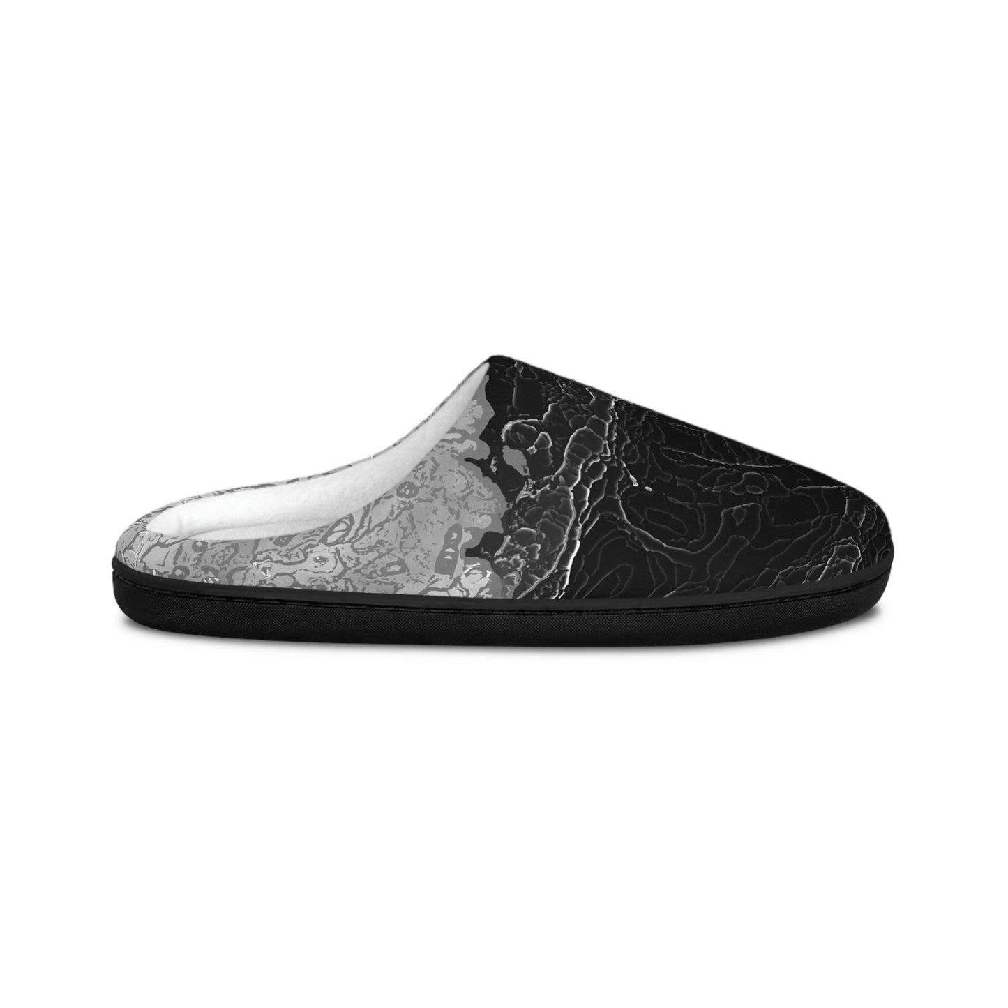 Men's Indoor Slippers ... VanGogh - Impressionsitic Winter Themes Of A Wondering Road ... "One-Step-At-A-Time" ...