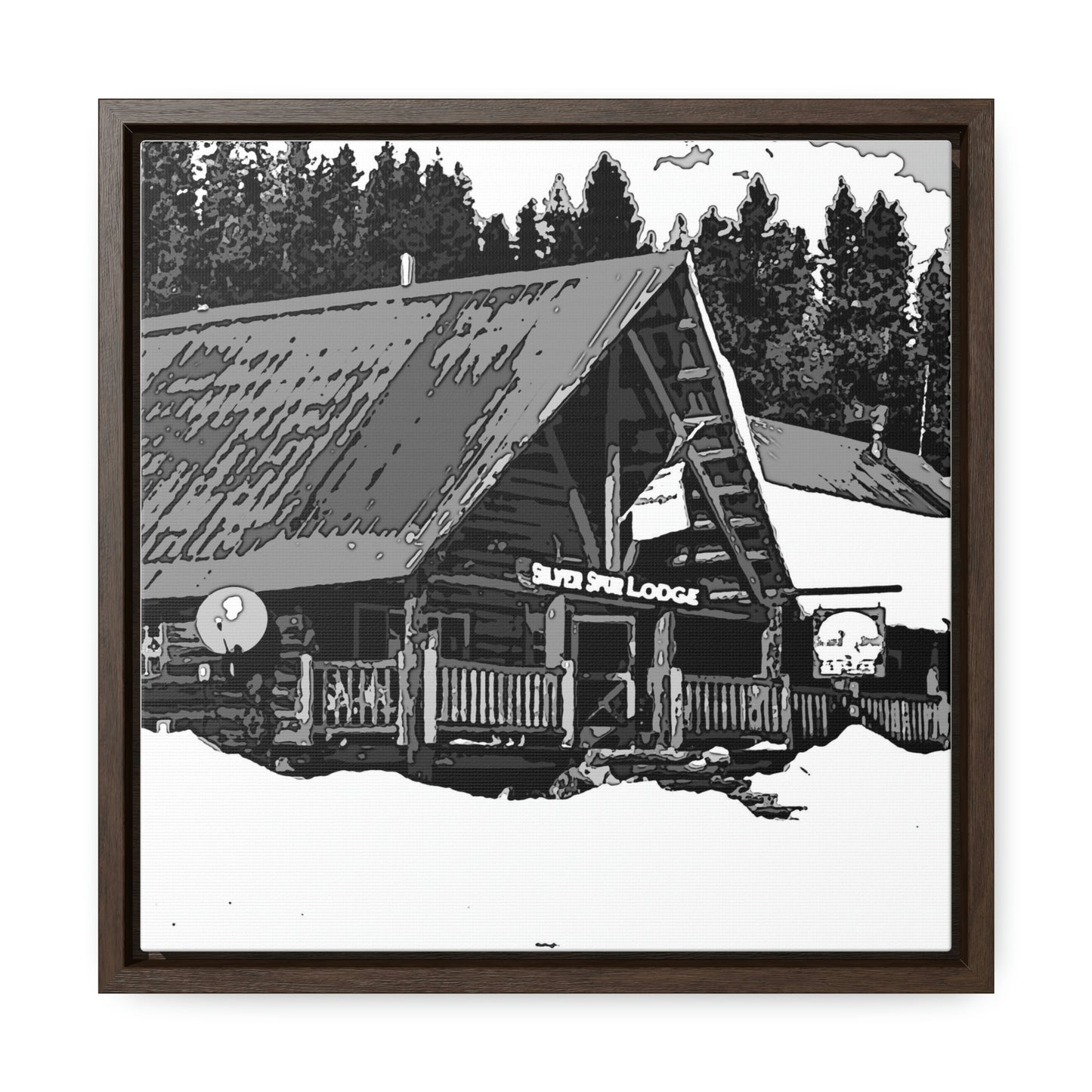 Gallery Canvas Wraps, Square Frame ... A Beautiful Lodge & Back-Country Outfitter In A Mountain Town ... 'Dixie, Idaho, November 2022' ... Original Works ...