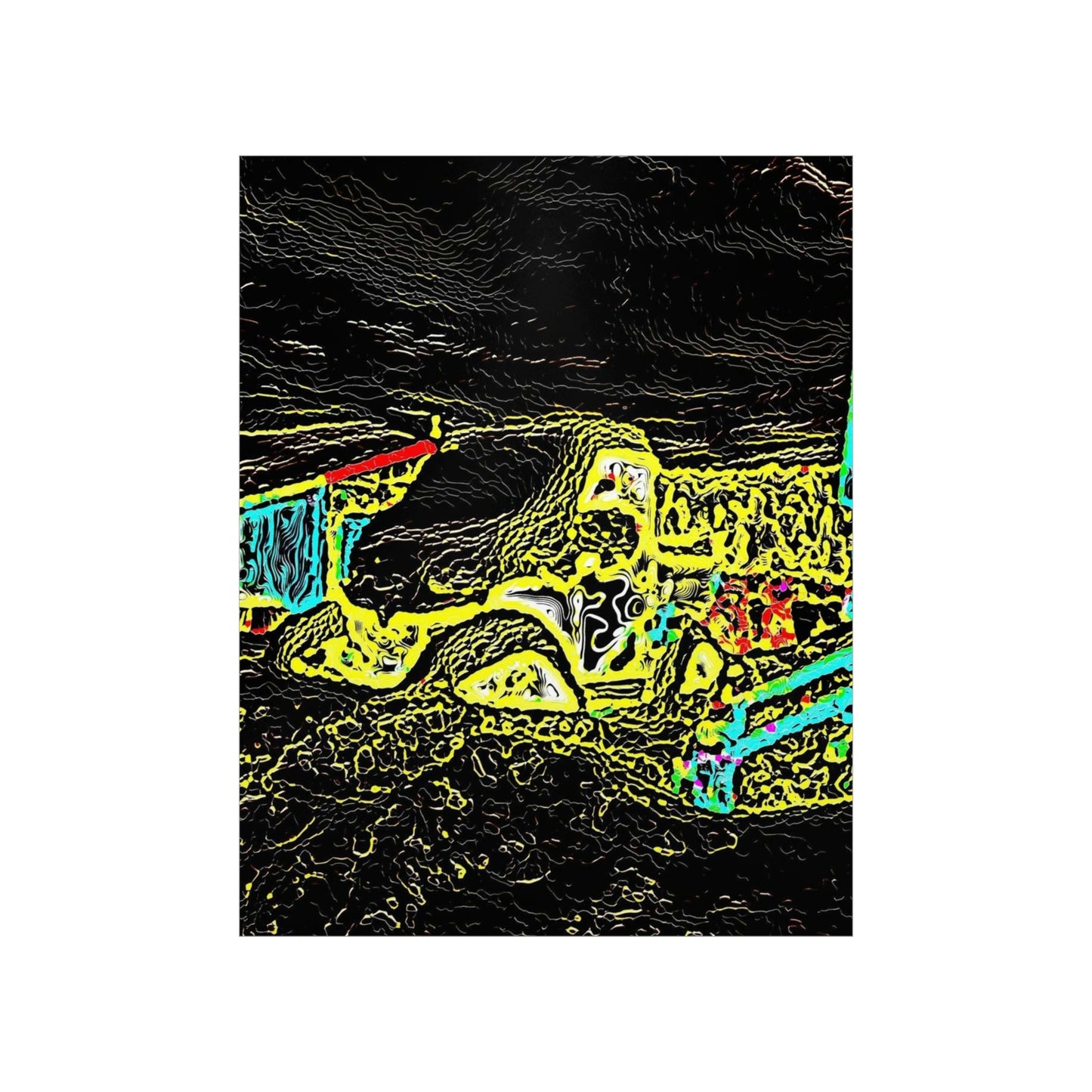 Premium Matte Vertical Posters ... "Snow Vehicle In Snow Storm At-Rest" ... Circa 12Mar23 ... Central Idaho ... 18-Hours Rendering Time: Original Works ...