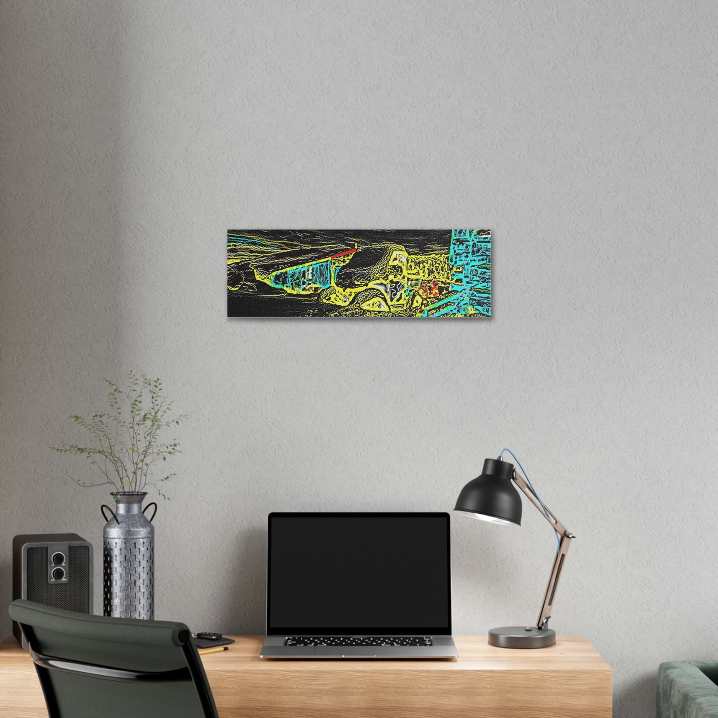 Polyester Canvas ... "Snow Vehicle In Snow Storm At-Rest" ... Circa 12Mar23 ... Central Idaho ... 18-Hours Rendering Time: Original Works ...