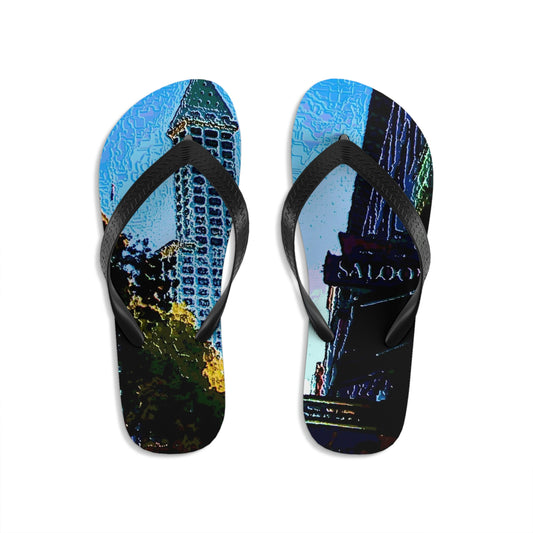 Unisex Flip-Flops ...  Pioneer Square & Smith Tower ... 'That World Famous View' ... Colleague Supplied Photo ... Original Works ...