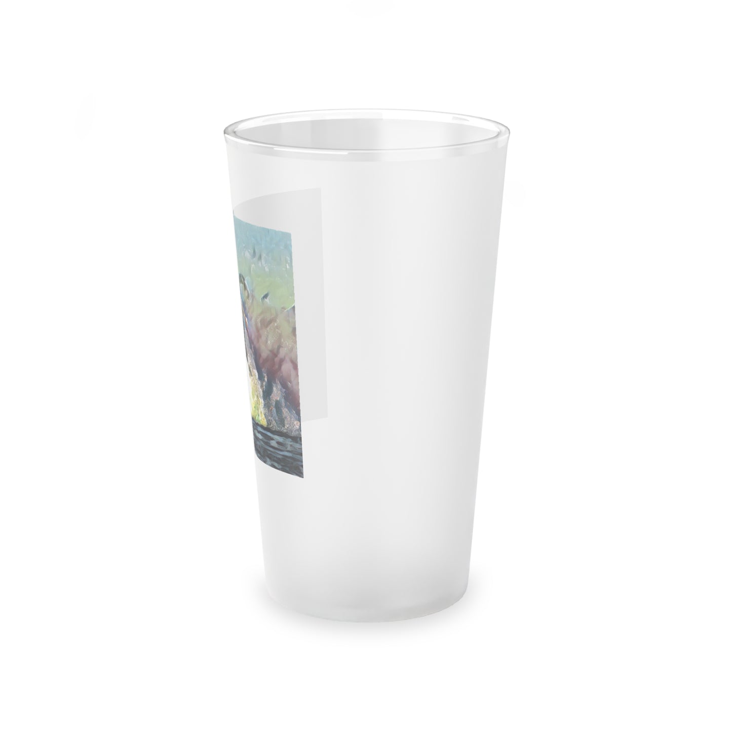 Frosted Pint Glass, 16oz ... An Extraordinary Humpback Breach ... 'With Explosive Energy' ... Family Archives (KPH) ... Circa: 21st Century. Maui, HI ... Original Works ...