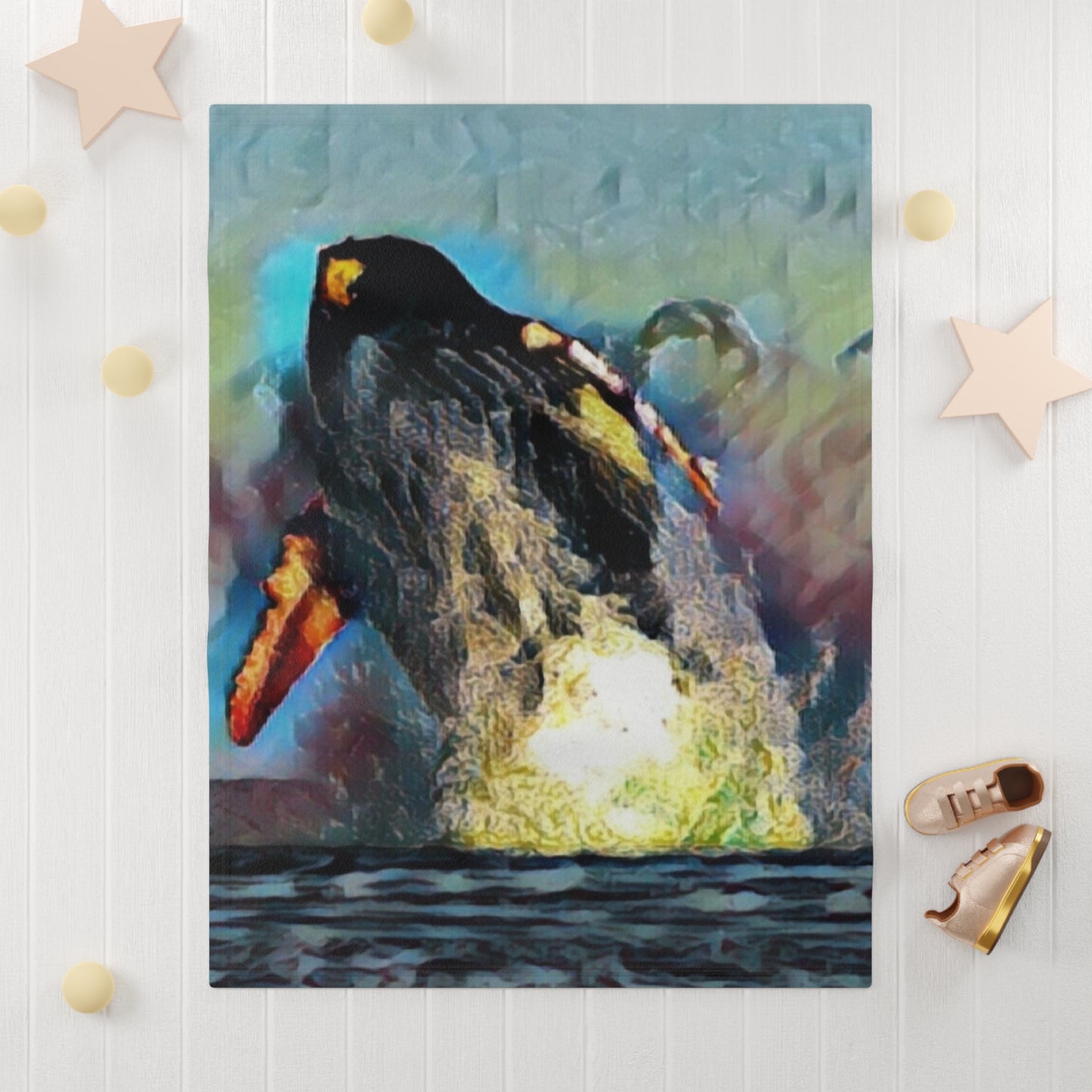 Soft Fleece Baby Blanket ... An Extraordinary Humpback Breach ... 'With Explosive Energy' ... Family Archives (KPH) ... Circa: 21st Century. Maui, HI ... Original Works ...