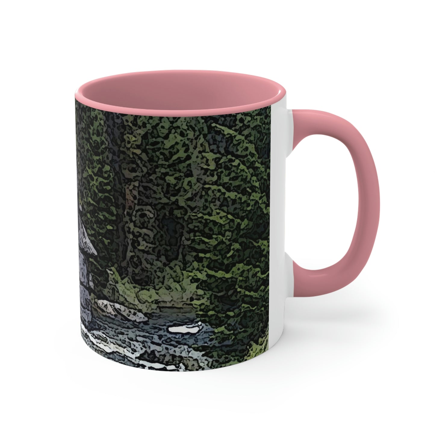 Accent Coffee Mug, 11oz ..."I Am Innocent" ... Tricky-Dick Immortalized ... Nixon Rock: Along The River ... Central Idaho, Summer 2020 ... Original Works ...
