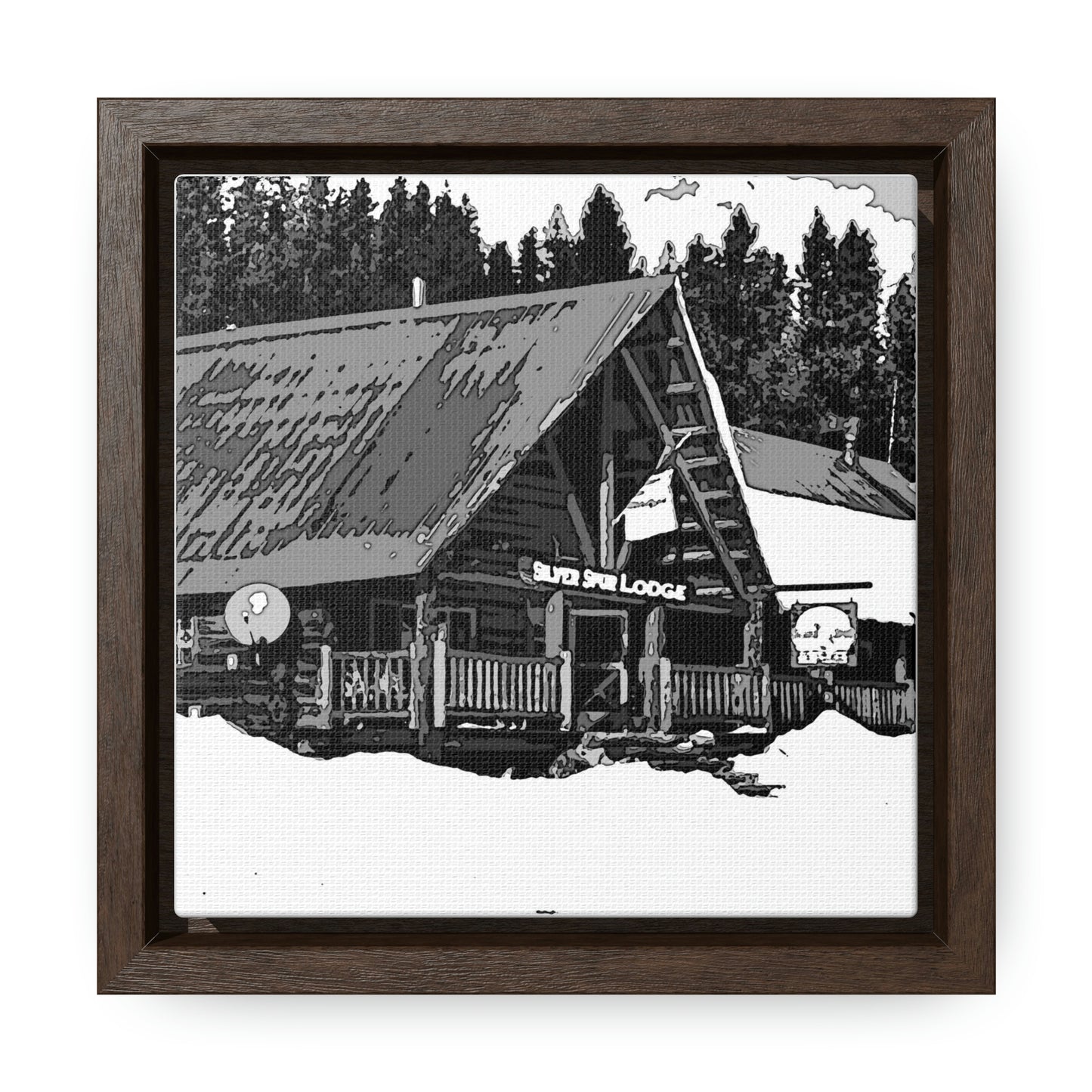 Gallery Canvas Wraps, Square Frame ... A Beautiful Lodge & Back-Country Outfitter In A Mountain Town ... 'Dixie, Idaho, November 2022' ... Original Works ...