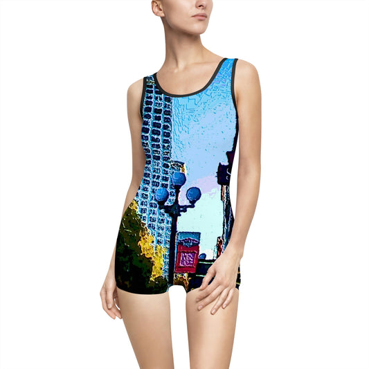 Women's Vintage Swimsuit ...  Pioneer Square & Smith Tower ... 'That World Famous View' ... Colleague Supplied Photo ... Original Works ...
