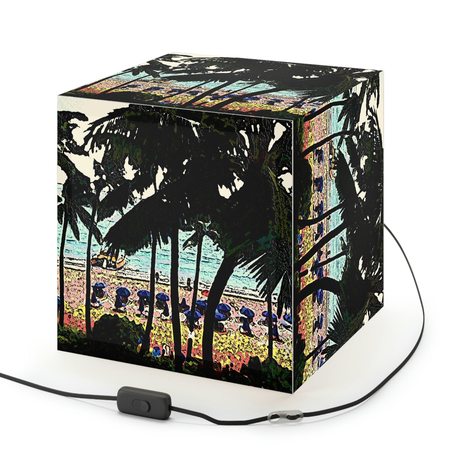Light Cube Lamp ... "A Beautiful Beach Amongst The Palms" ... The Outrigger Waikiki, Honolulu, Oahu ... Original Works ...