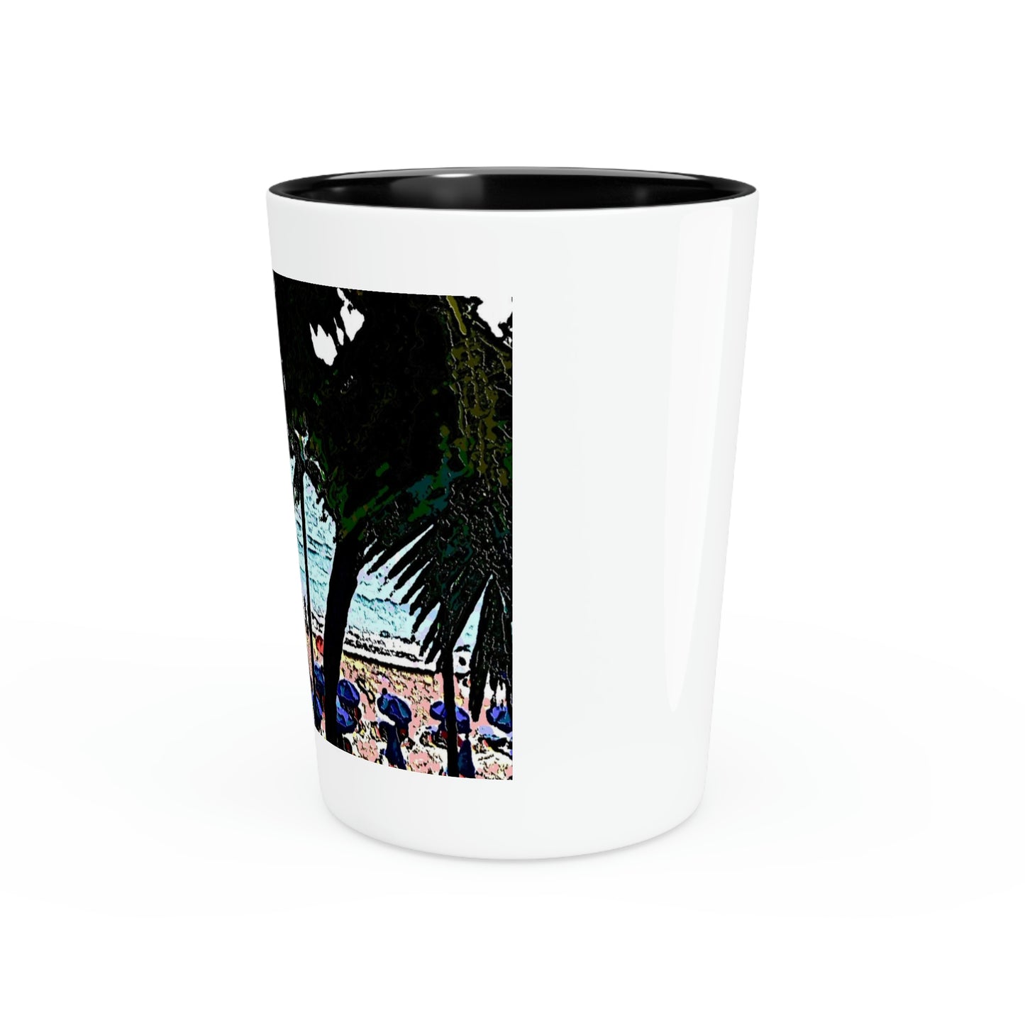 Shot Glass ... "A Beautiful Beach Amongst The Palms" ... The Outrigger Waikiki, Honolulu, Oahu ... Original Works ...