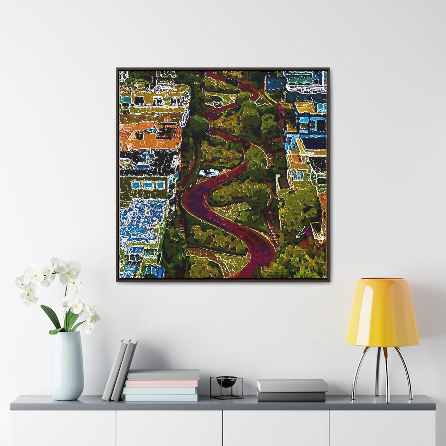 Gallery Canvas Wraps, Square Frame ... A Crazy Street ... 'Eight Winding Curve-Switchbacks' ... "Lombard Street, San Francisco, CA' ... Family Archives: 1970's ... Original Works ...