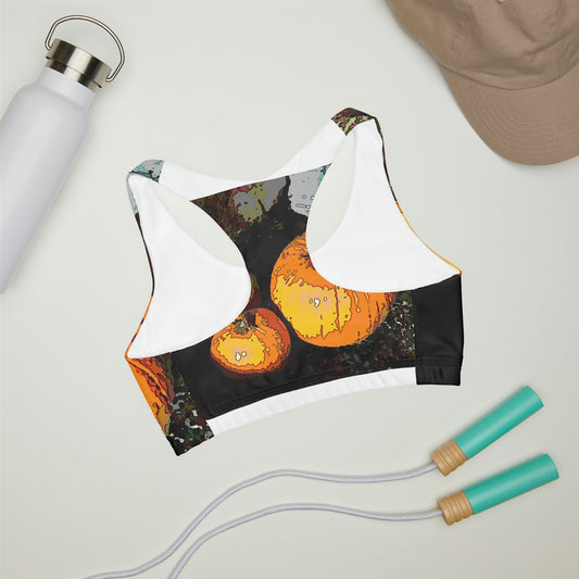 Girls' Double Lined Seamless Sports Bra "Happpy Halloween"