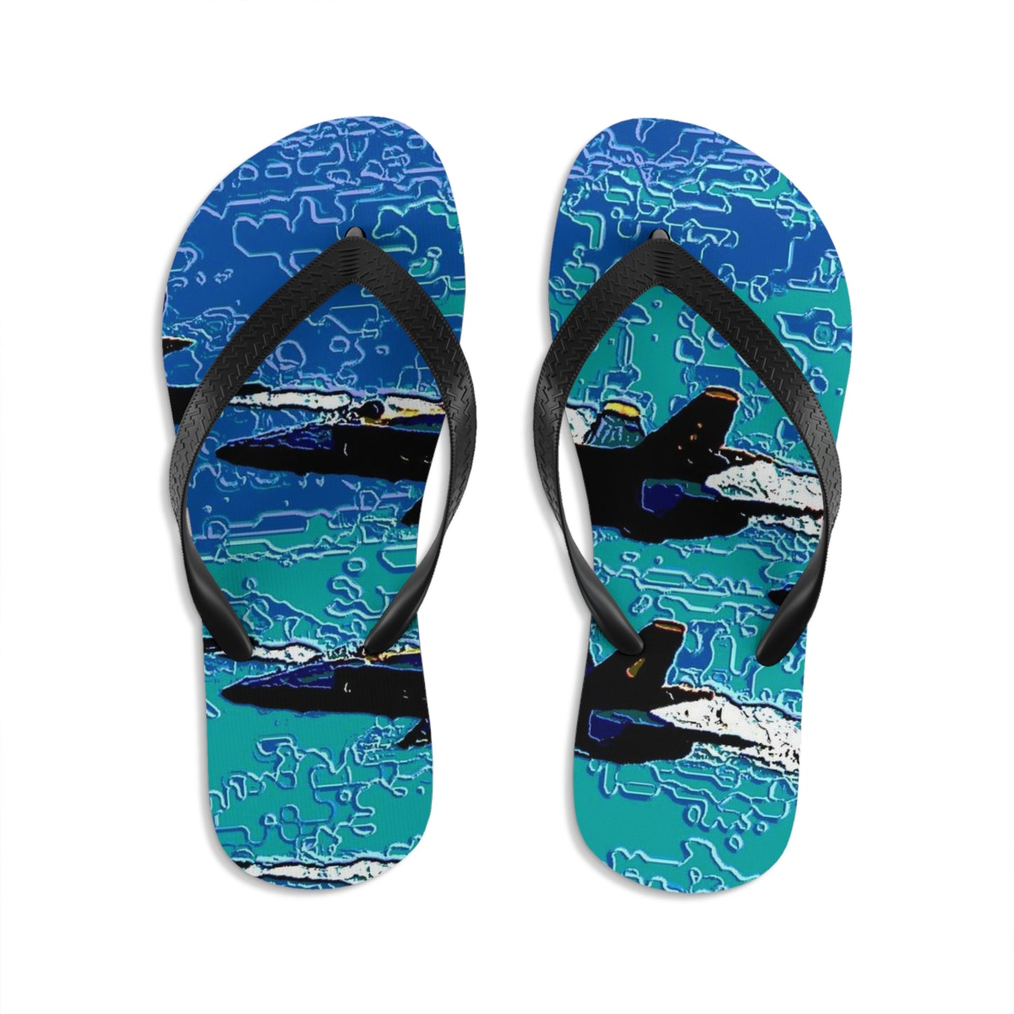 Unisex Flip-Flops ... Seattle Seafair ..."Blue Angels Run Over Lake Washington" ... Circa Mid 1980's ... Dr FJ Holt ... Original Works ...