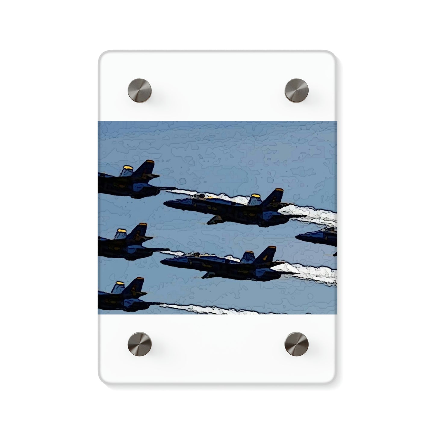 Acrylic Wall Art Panels ... Seattle Seafair ..."Blue Angels Run Over Lake Washington" ... Circa Mid 1980's ... Dr FJ Holt ... Original Works ...