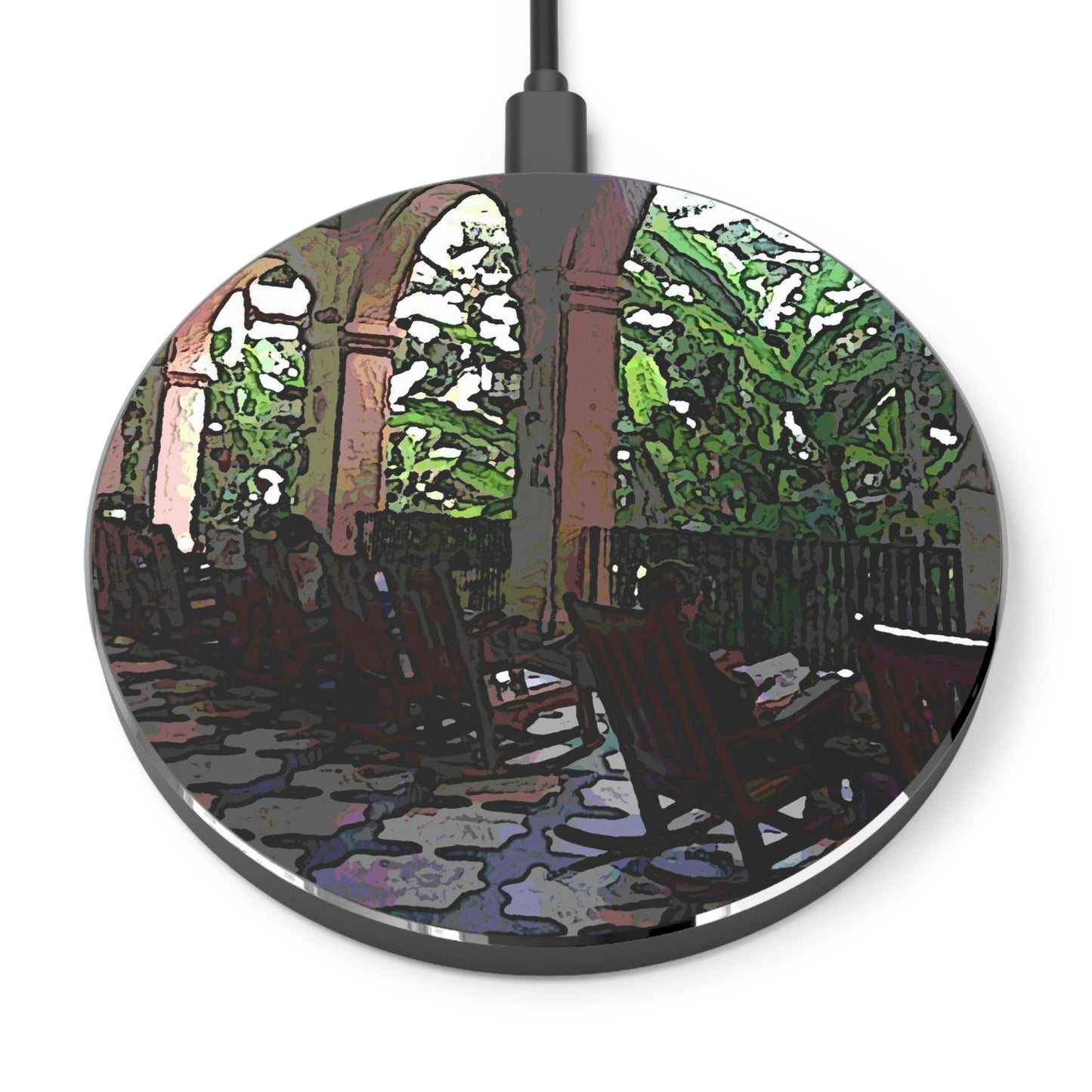 Wireless Charger ...  Lanai & Rocking Chairs At: 'The Pink Palace' ... The Royal Hawai'ian ... Honolulu, HI ... '27Oct2014' ... Original Works ...