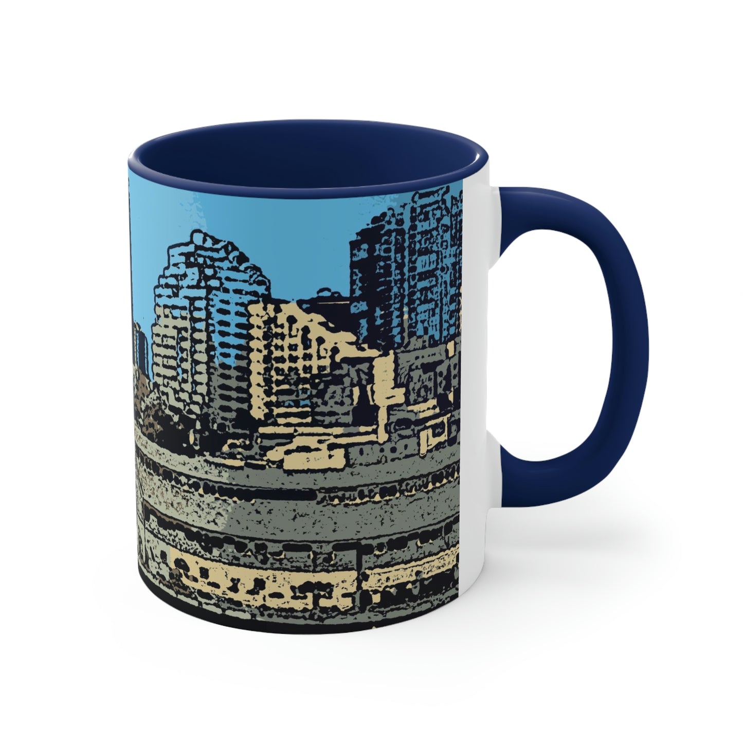 Accent Coffee Mug, 11oz ... That Classic Wheel ... 'Seattle's Wheel' ... & An Old Classic Waterside Vendors ...  'Family Archives' ... Original Works ...