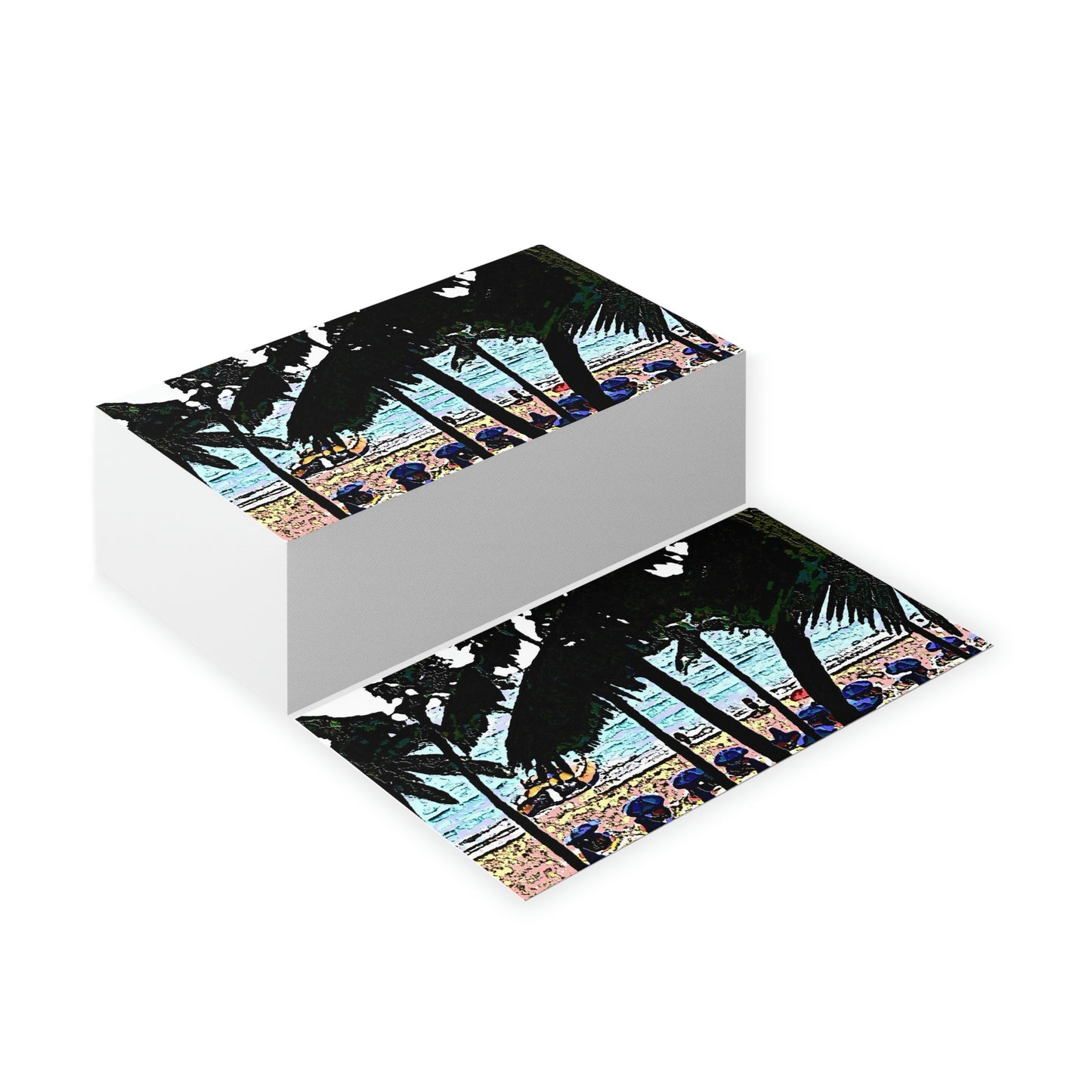 Business Cards ...  "A Beautiful Beach Amongst The Palms" ... The Outrigger Waikiki, Honolulu, Oahu ... Original Works ...