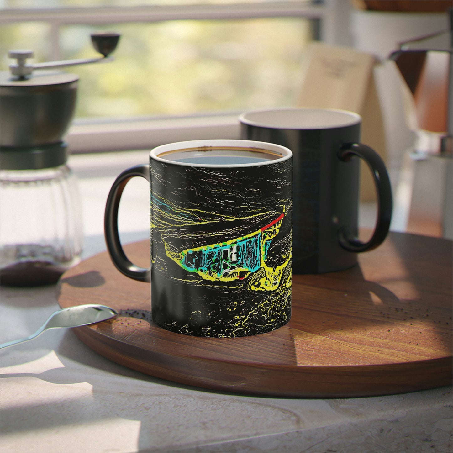 Magic Mug ... "Snow Vehicle In Snow Storm At-Rest" ... Circa 12Mar23 ... Central Idaho ... 18-Hours Rendering Time: Original Works ...