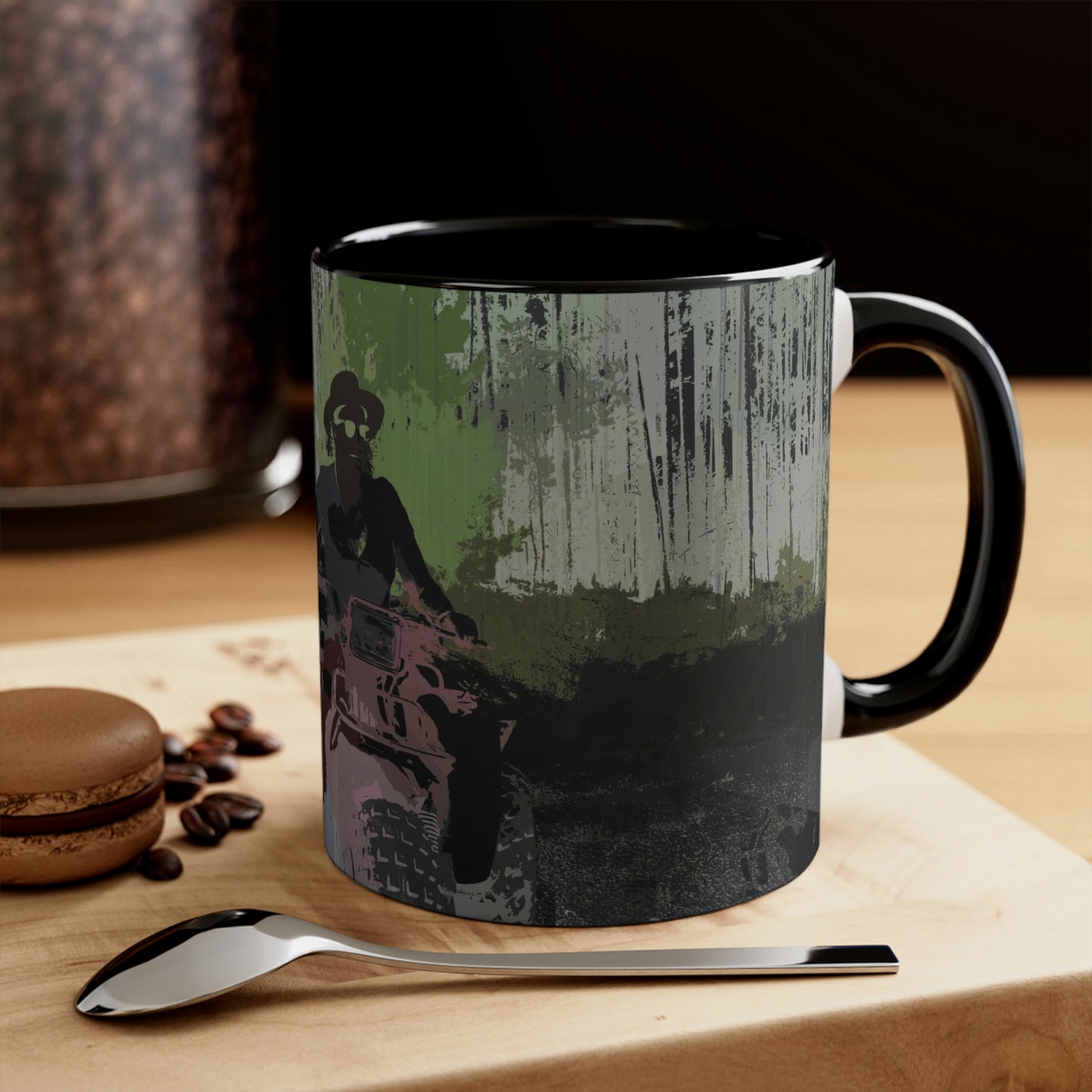 Accent Coffee Mug, 11oz ... 3-Wheeln' N' Groovin The Mountain Roads ... Central Idaho ... Original Works ...