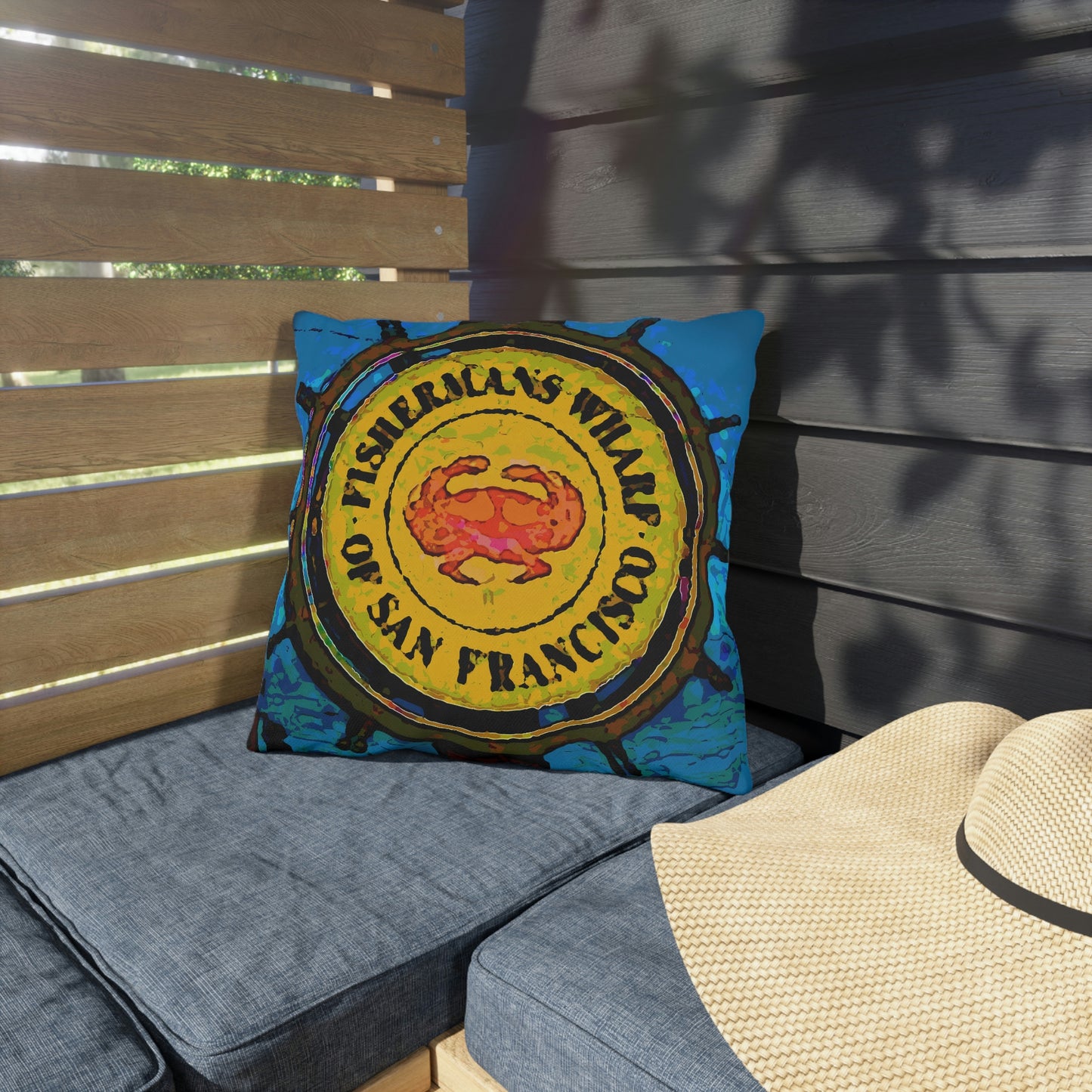Outdoor Pillows ... "No.9 Fishermen's Grotto - Fishermen's Wharf, SF, California" ... Family Archives: 1970's ... Original Works ...