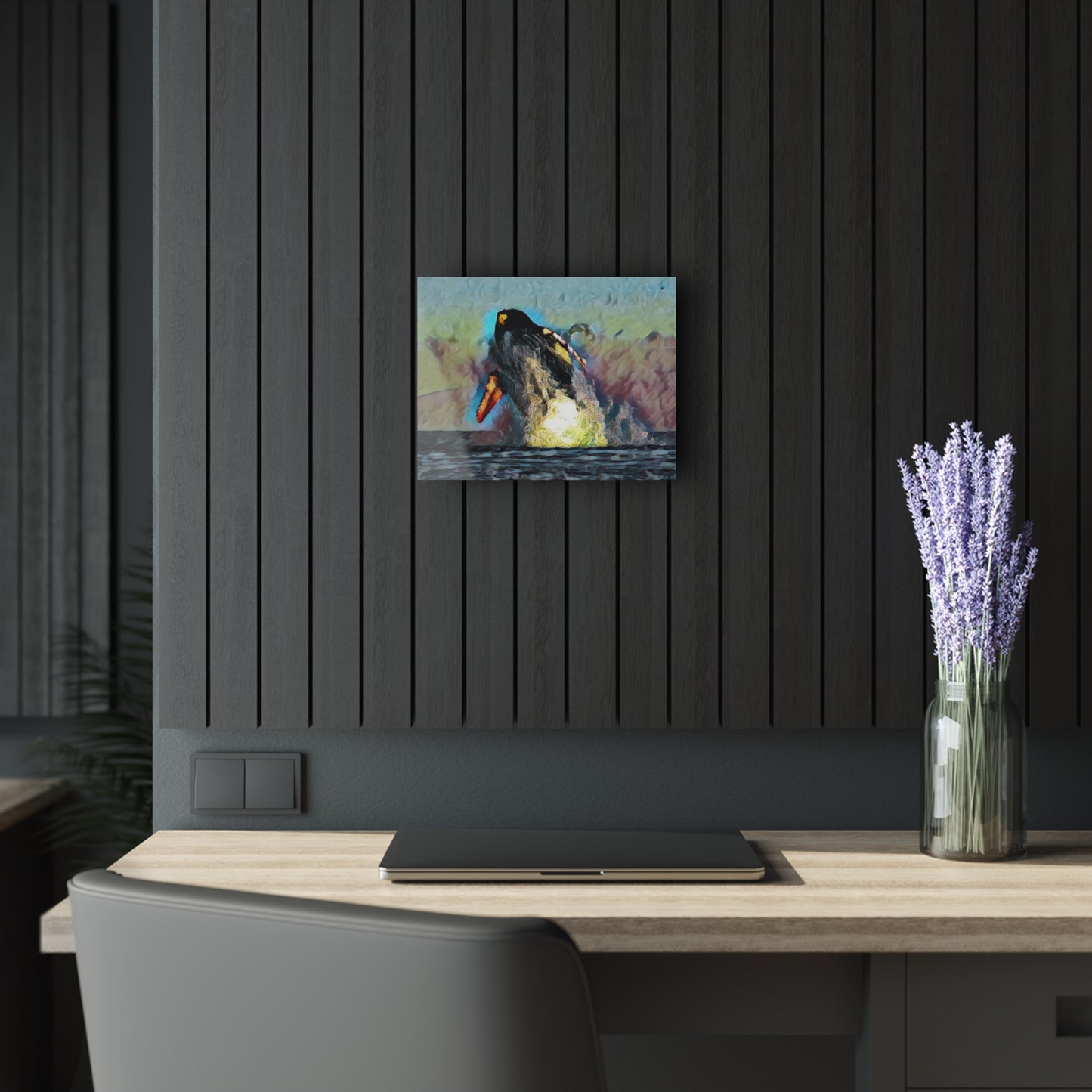 Acrylic Prints (French Cleat Hanging) ... An Extraordinary Humpback Breach ... 'With Explosive Energy' ... Family Archives (KPH) ... Circa: 21st Century. Maui, HI ... Original Works ...