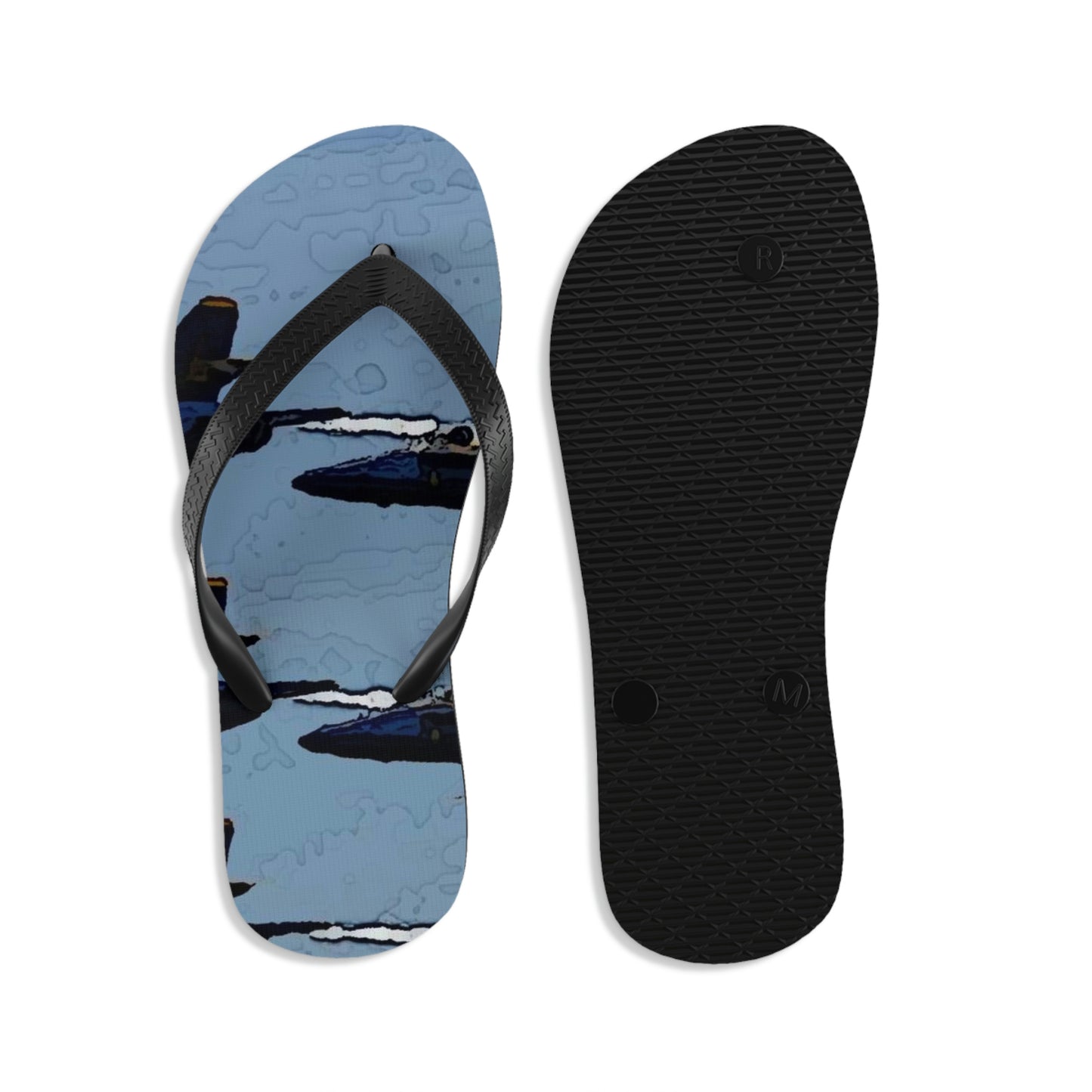 Unisex Flip-Flops ... Seattle Seafair ..."Blue Angels Run Over Lake Washington" ... Circa Mid 1980's ... Dr FJ Holt ... Original Works ...