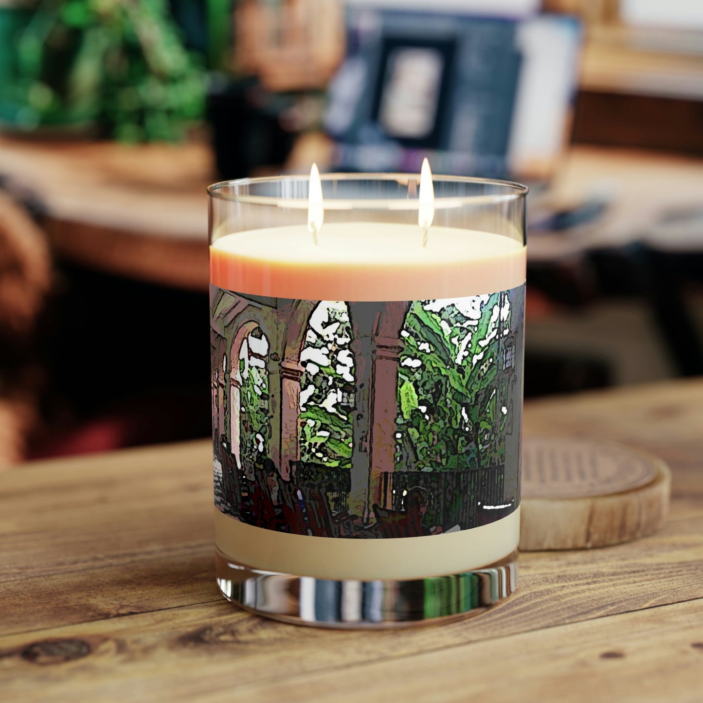 Scented Candle - Full Glass, 11oz ...Lanai & Rocking Chairs At: 'The Pink Palace' ... The Royal Hawai'ian ... Honolulu, HI ... '27Oct2014' ... Original Works ...