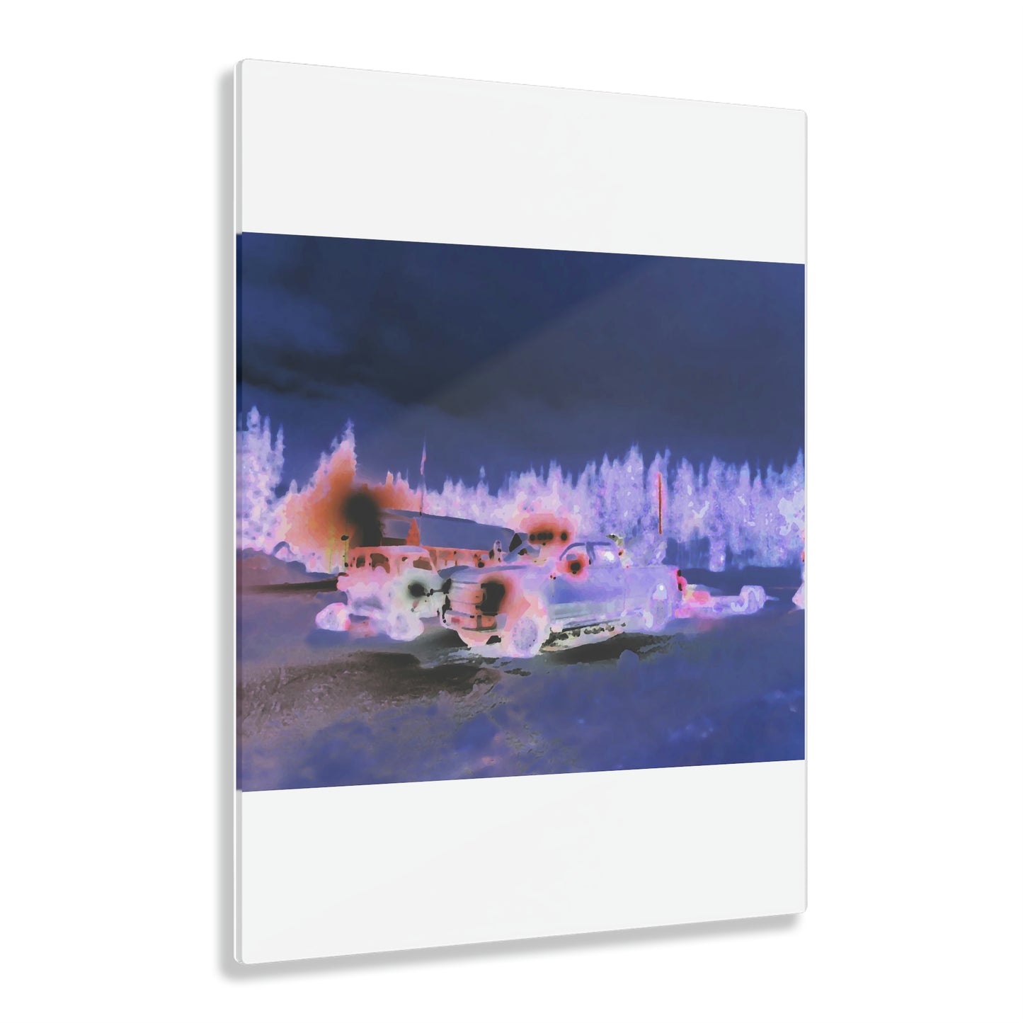 Acrylic Prints ... "Two Vehicles Converge On A Very Early, Cold, Snowy Morning ... Downtown Dixie, Idaho" ... Circa 4Jan23 ... Original Works ...