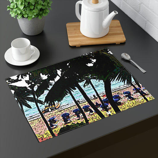 Placemat, 1pc ... "A Beautiful Beach Amongst The Palms" ... The Outrigger Waikiki, Honolulu, Oahu ... Original Works ...