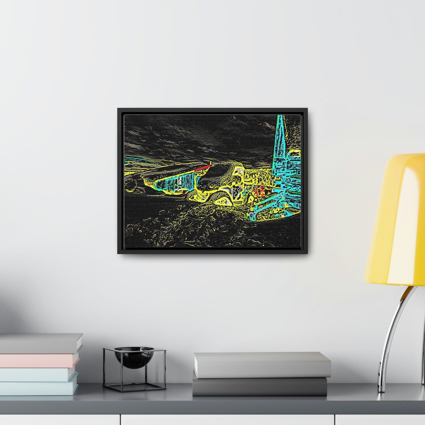Gallery Canvas Wraps, Horizontal Frame ... "Snow Vehicle In Snow Storm At-Rest" ... Circa 12Mar23 ... Central Idaho ... 18-Hours Rendering Time: Original Works ...