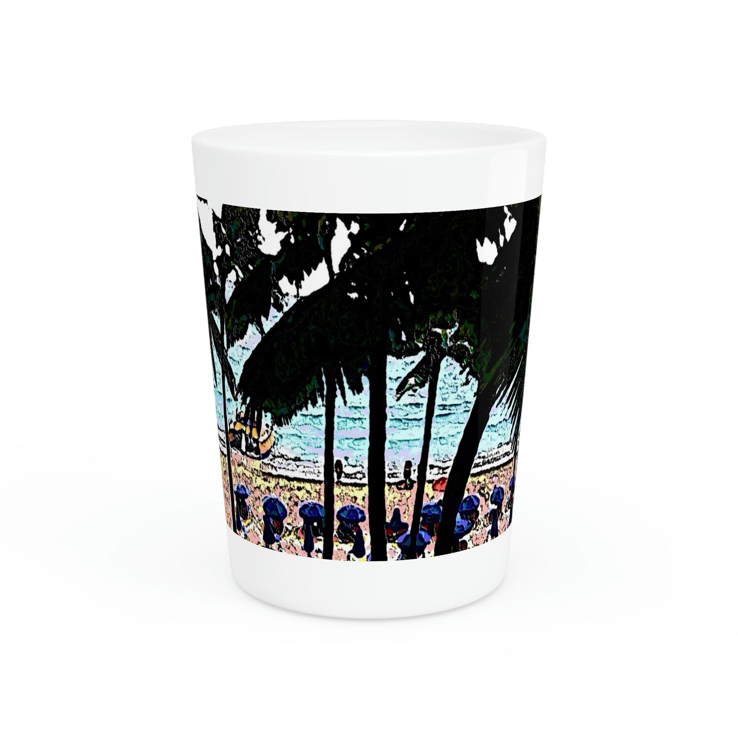 Shot Glass ... "A Beautiful Beach Amongst The Palms" ... The Outrigger Waikiki, Honolulu, Oahu ... Original Works ...