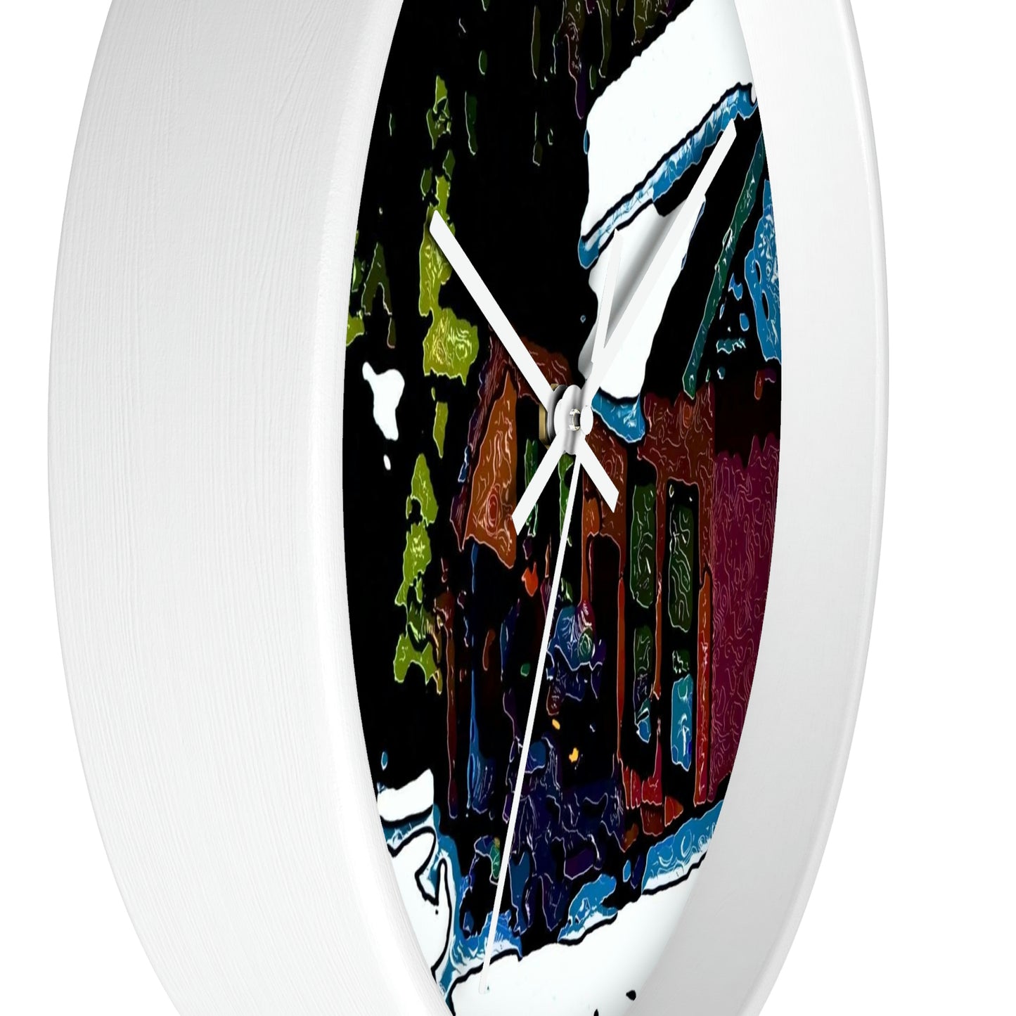 Wall clock ... "A Rider Passeth-Through-It" ... Colors Galore & A Bit Of Impressionism ... Original Works. Winter 2021. Central Idaho. Rendering Time: 12 Hours ...