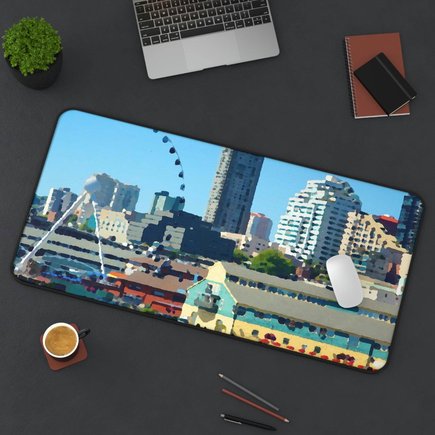 Desk Mat ... That Classic Wheel ... 'Seattle's Wheel' ... & Old Classic Waterside Vendors ...  'Family Archives' ... Original Works ...