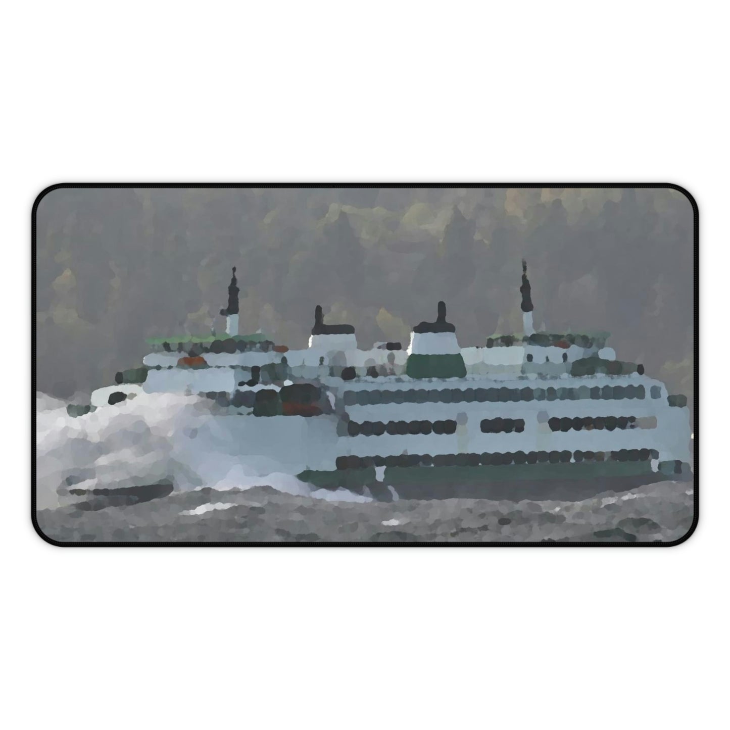 Desk Mat ... WADOT Ferry Crossing ... "A Very Rough Day" ... Mulkiteo Route ... Family Archives ... Early 1990's' ... Original Works ...
