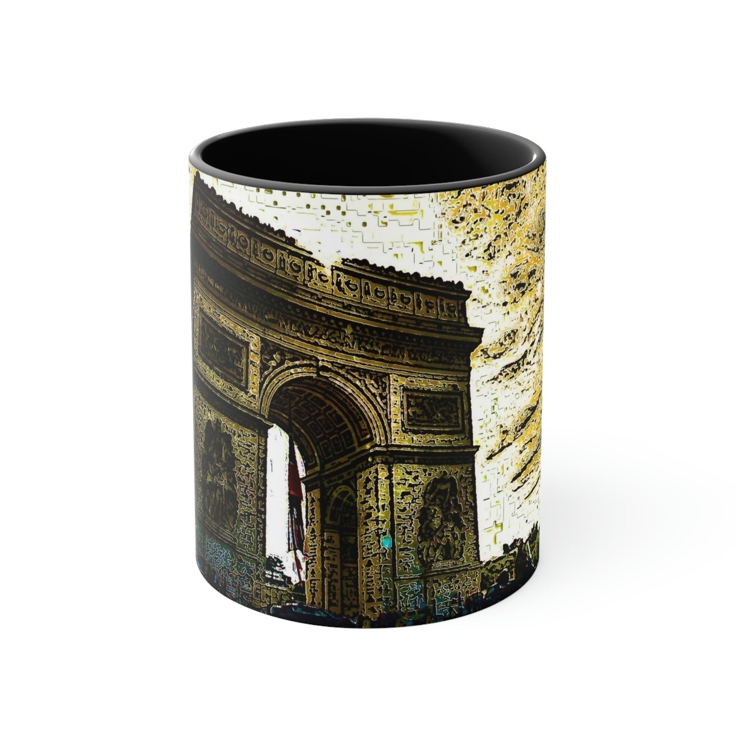 Accent Coffee Mug, 11oz ...  L'Arc de Triomphe ... 'Barbara Joan Bonnell-Holt Photo' ... Circa 1972 ... Oringinal Works ...