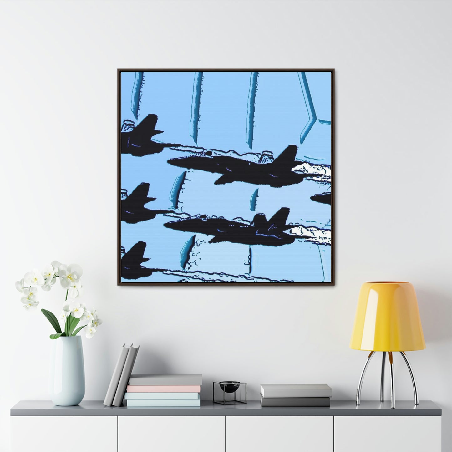 Gallery Canvas Wraps, Square Frame ... Seattle Seafair ..."Blue Angels Run Over Lake Washington" ... Circa Mid 1980's ... Dr FJ Holt ... Original Works ...