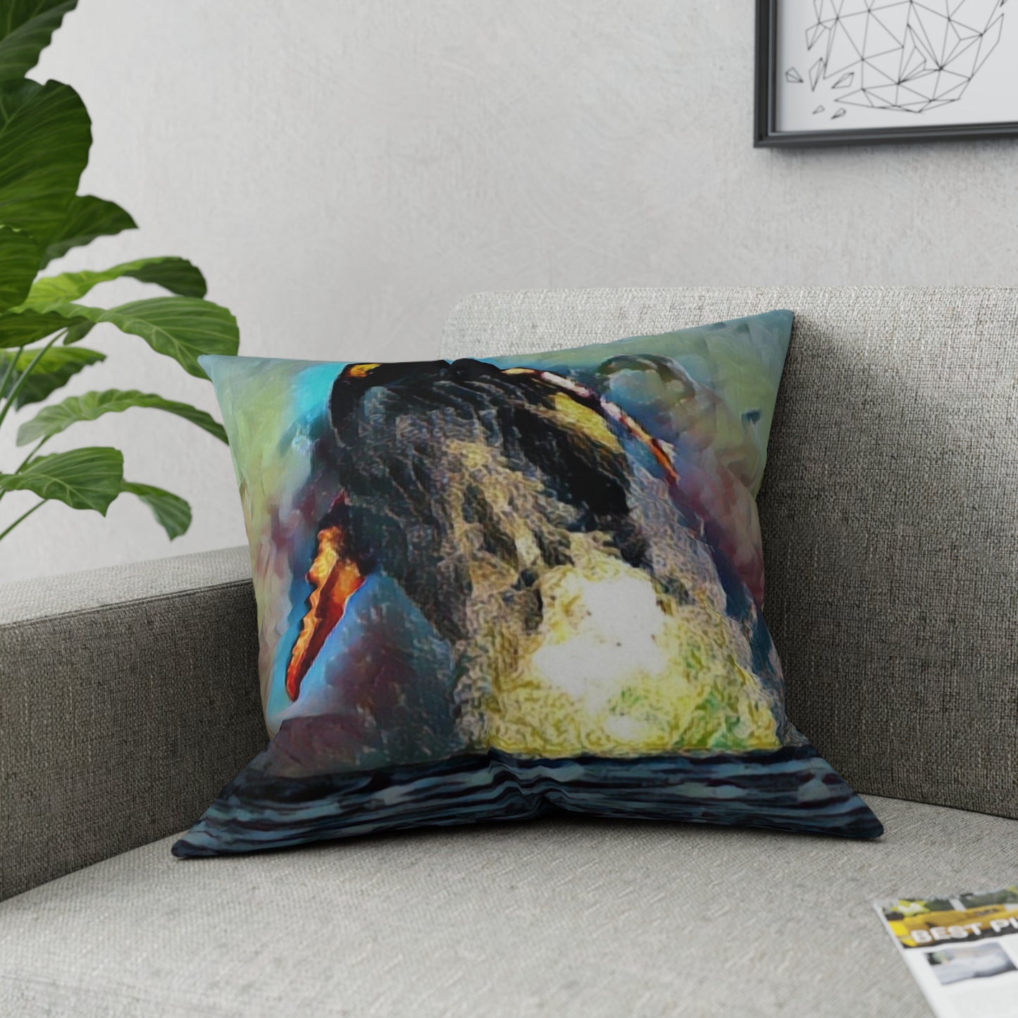 Broadcloth Pillow ... An Extraordinary Humpback Breach ... 'With Explosive Energy' ... Family Archives (KPH) ... Circa: 21st Century. Maui, HI ... Original Works ...