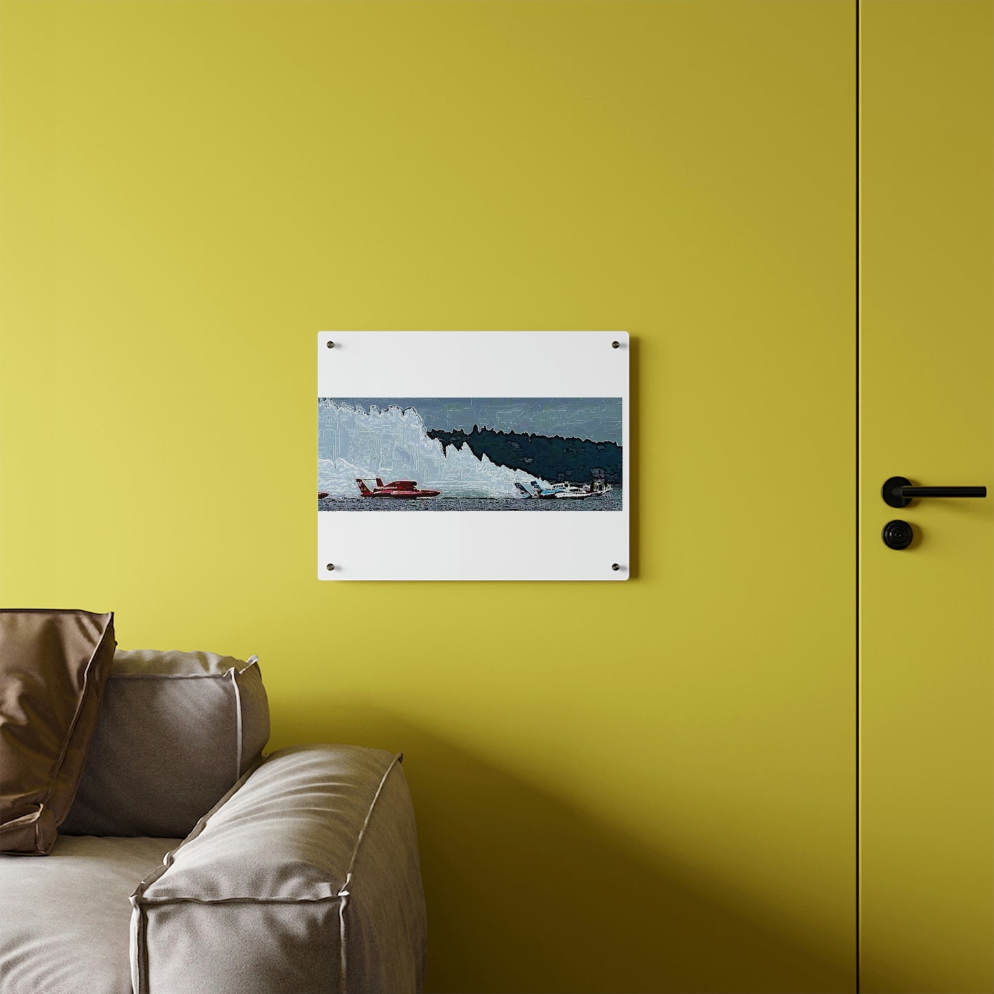 Acrylic Wall Art Panels ... Seattle Columbia Cup On Lake Washington ... "Dave Wilcox Heads For The Win" ... Associate Gift-Photo ... Original Works ...