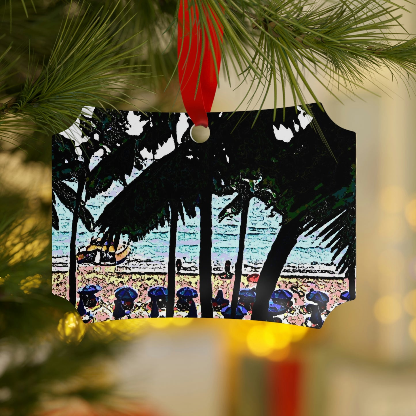 Metallic Ornaments (Round, Berlin) ...  "A Beautiful Beach Amongst The Palms" ... The Outrigger Waikiki, Honolulu, Oahu ... Original Works ...