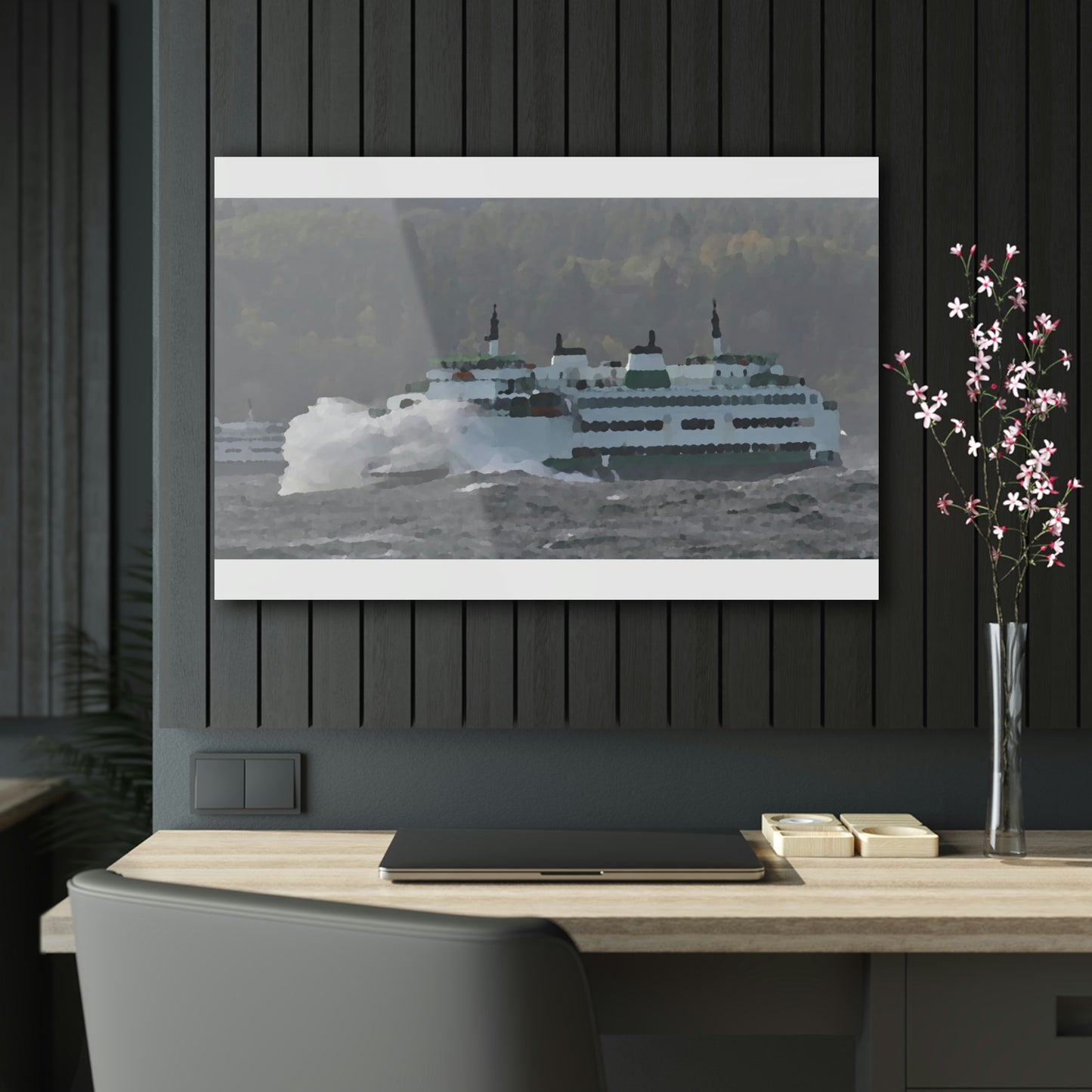 Acrylic Prints ... WADOT Ferry Crossing ... "A Very Rough Day" ... Mulkiteo Route ... Family Archives ... Early 1990's' ... Original Works ...