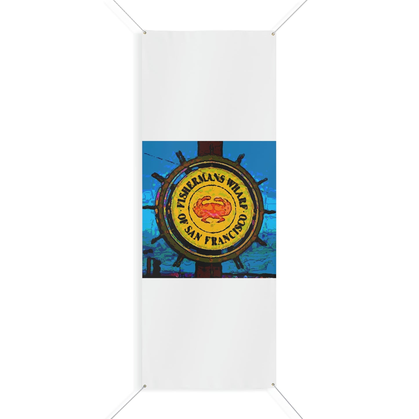 Matte Banner ... "No.9 Fishermen's Grotto - Fishermen's Wharf, SF, California" ... Family Archives: 1970's ... Original Works ...
