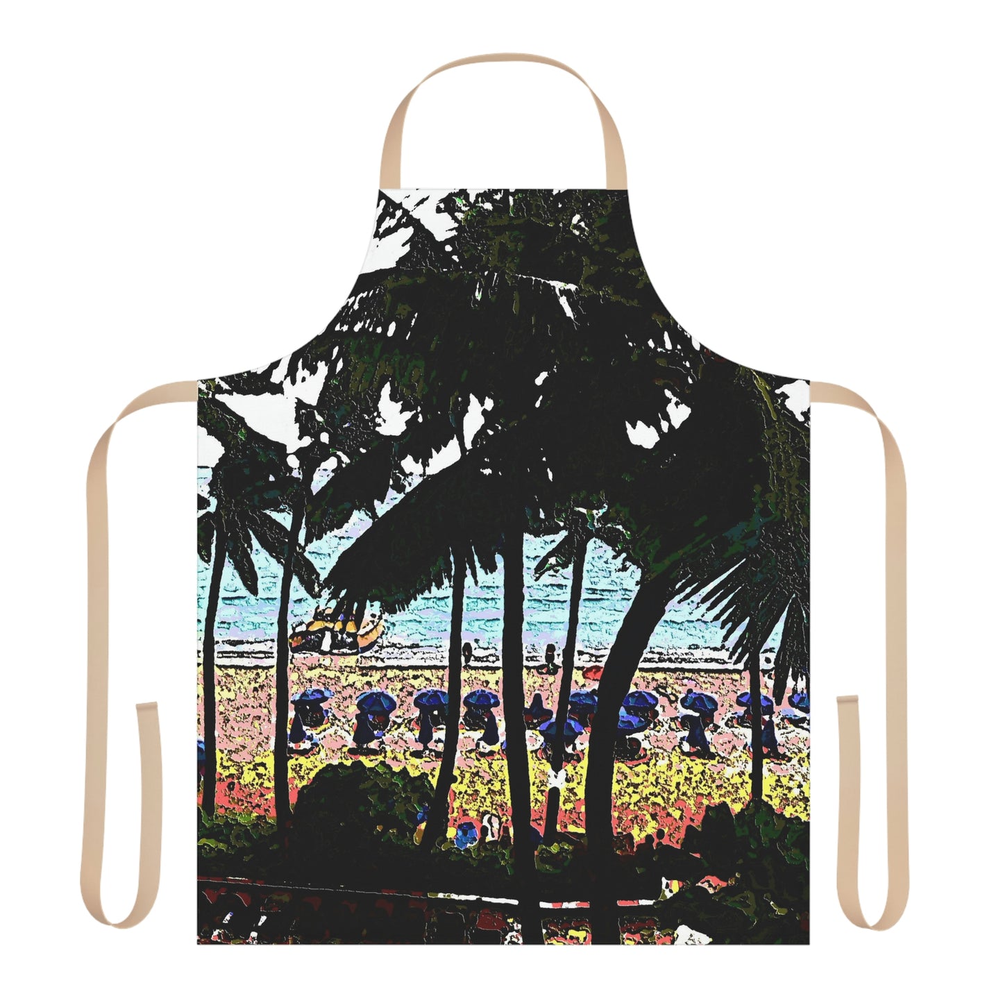 Apron (AOP) ... "A Beautiful Beach Amongst The Palms" ... The Outrigger Waikiki, Honolulu, Oahu ... Original Works ...