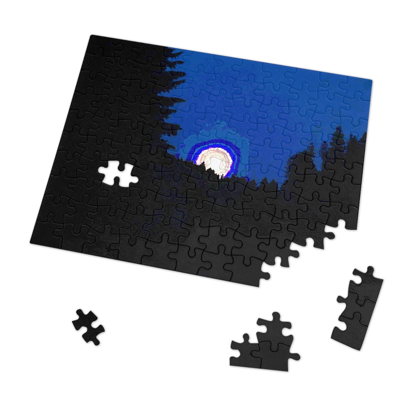 Jigsaw Puzzle (30, 110, 252, 500,1000-Piece) ... "The Road Home" ...' Over The River & Through The Woods To? ...' ... Moonscape Near Elk City, Idaho ... Original Works ... 5Jan23 ...