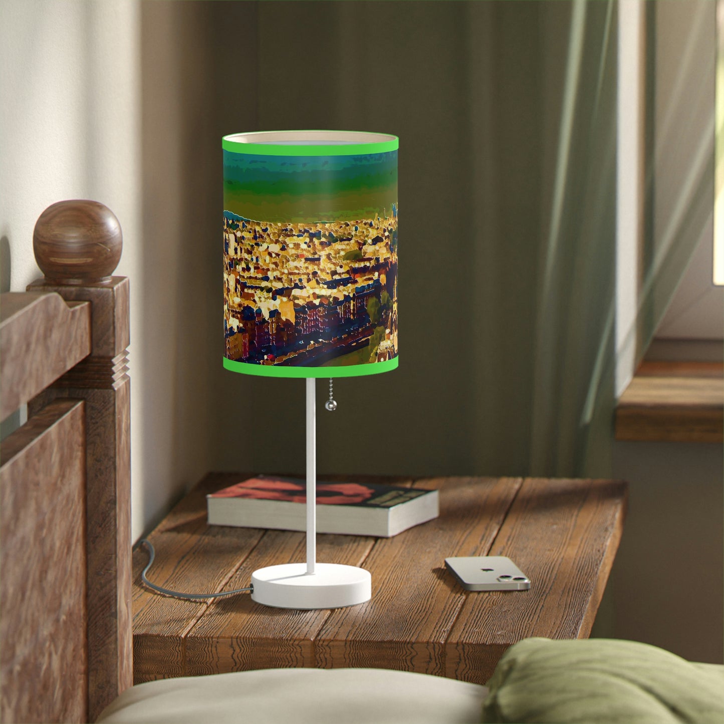 Lamp on a Stand, US|CA plug ... Au Paris ... "Along The River Seine" ... Barbara Joan Bonnel-Holt: 1972 ... Original Works ...