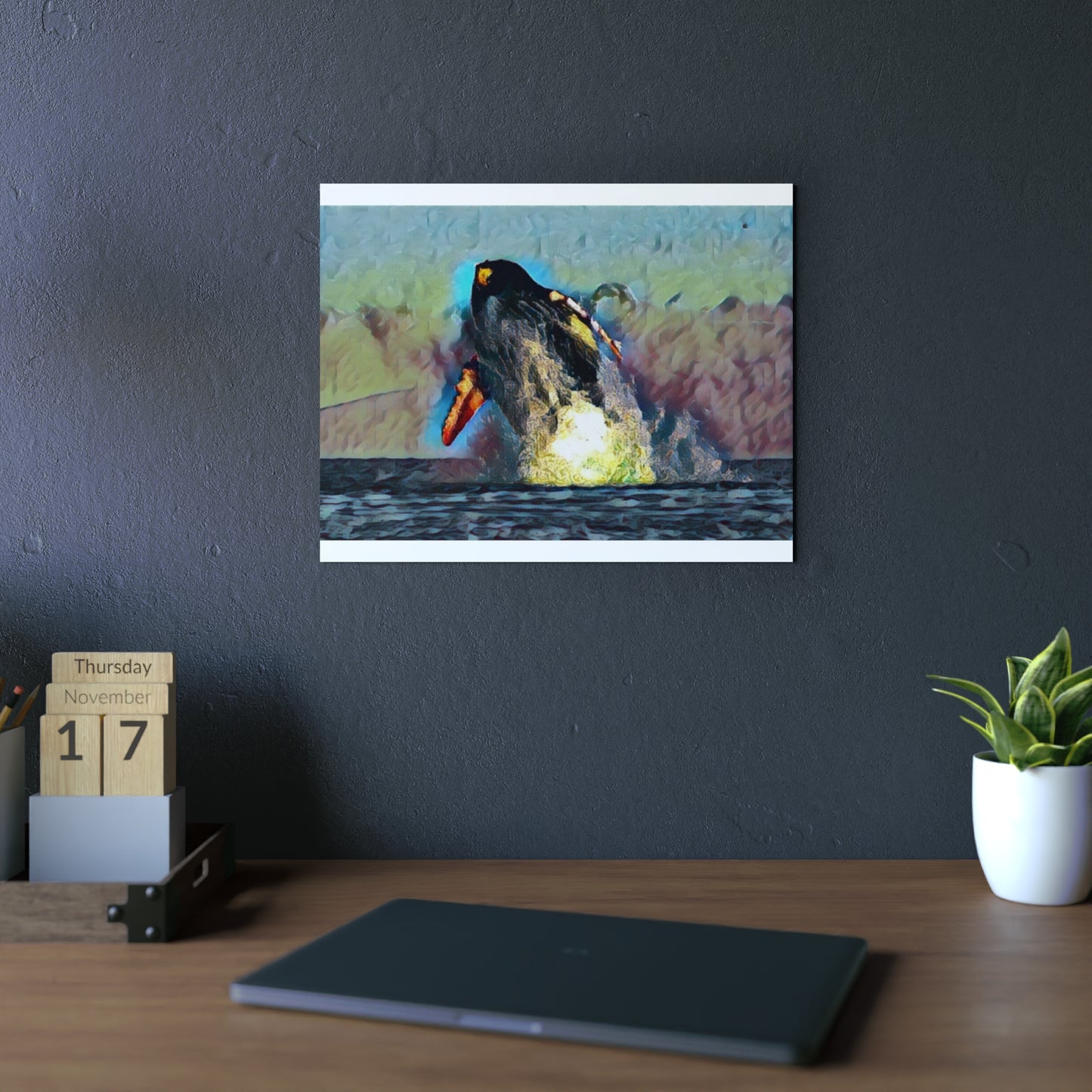 Aluminum Composite Panels ... An Extraordinary Humpback Breach ... 'With Explosive Energy' ... Family Archives (KPH) ... Circa: 21st Century. Maui, HI ... Original Works ...