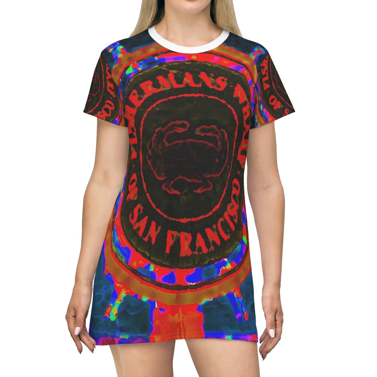 All Over Print T-Shirt Dress ... "No.9 Fishermen's Grotto - Fishermen's Wharf, SF, California" ... Family Archives: 1970's ... Original Works ...