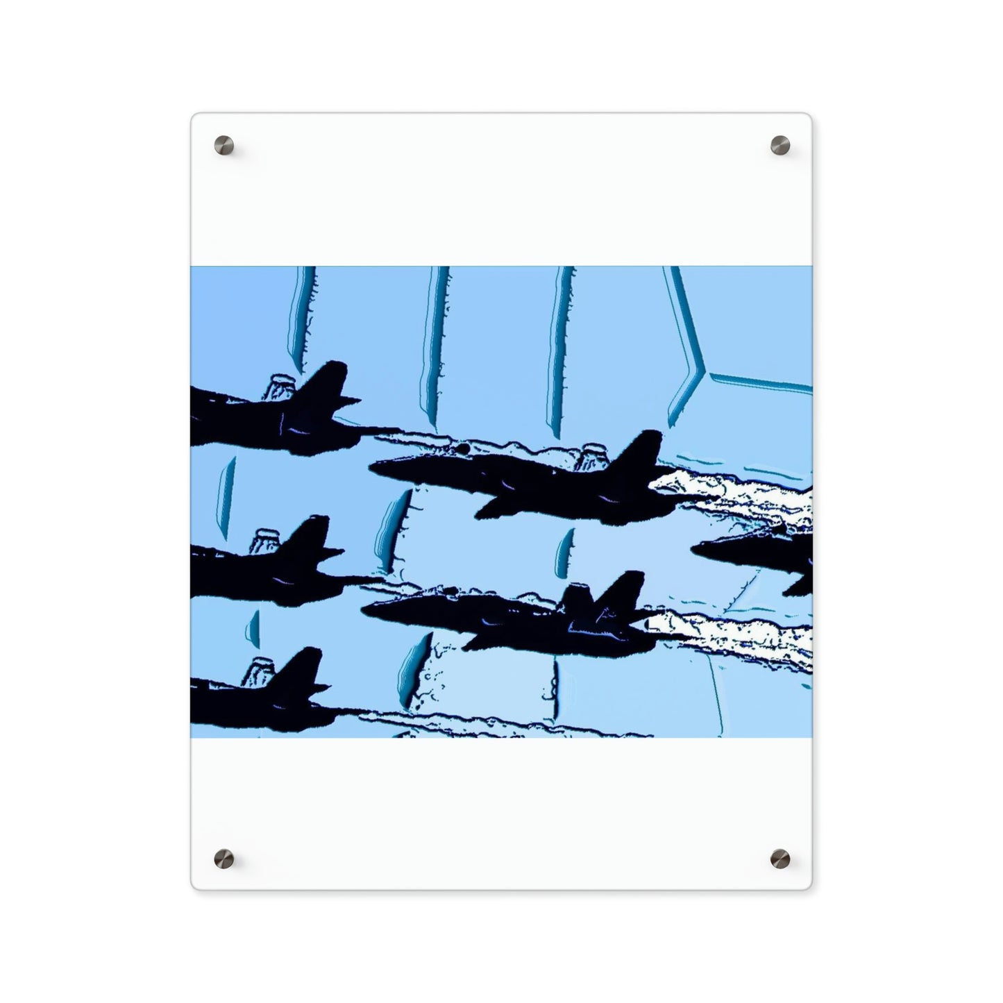 Acrylic Wall Art Panels ... Seattle Seafair ..."Blue Angels Run Over Lake Washington" ... Circa Mid 1980's ... Dr FJ Holt ... Original Works ...