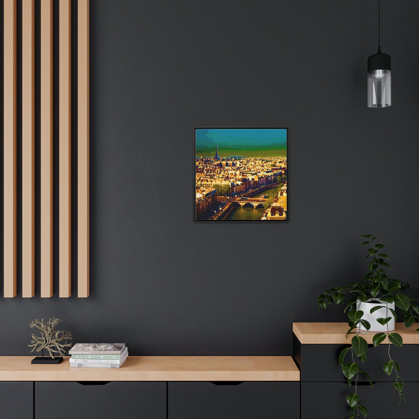 Gallery Canvas Wraps, Square Frame ... Au Paris ... "Along The River Seine" ... Barbara Joan Bonnel-Holt: 1972 ... Original Works ...