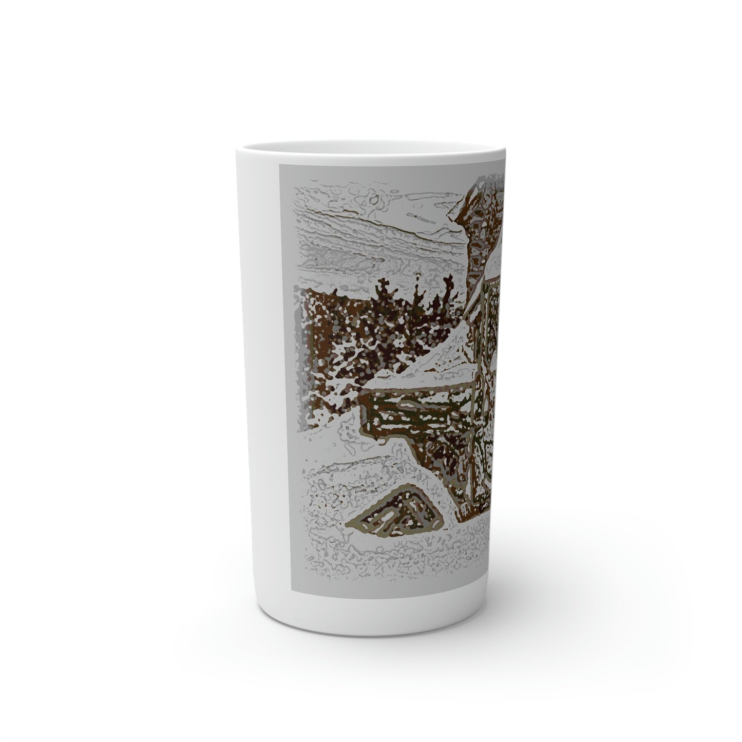 Conical Coffee Mugs (3oz, 8oz, 12oz) ... After An Intense Snow Storm ... 'Digging Out' ... A Vehicle & Cabin "In The Mountains" ... March 2023 ... Original Works ...